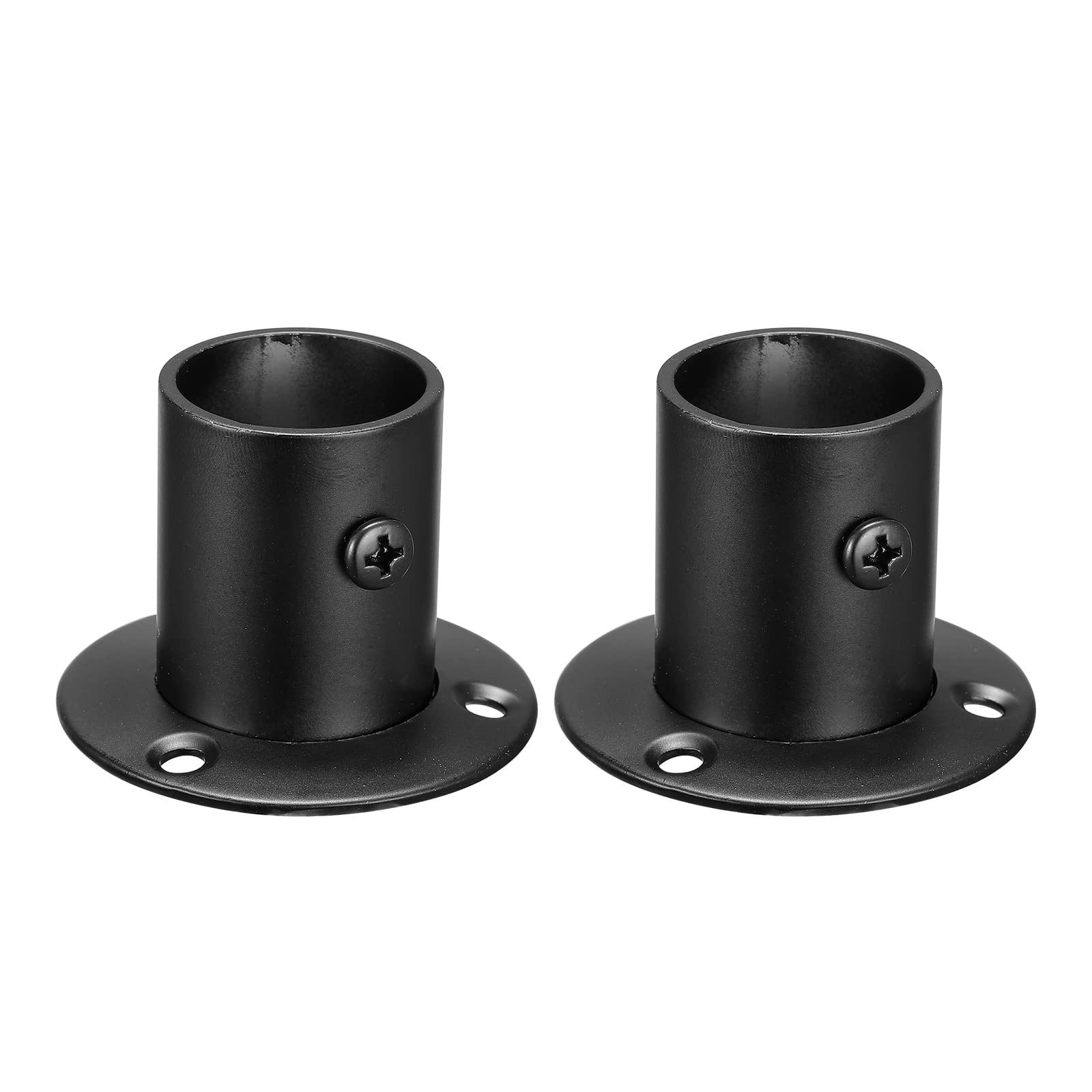 Aoibox  1 in Diameter Stainless Steel Pole Socket Flange Rod Holder Bracket Support for Closet Curtain Rods Set