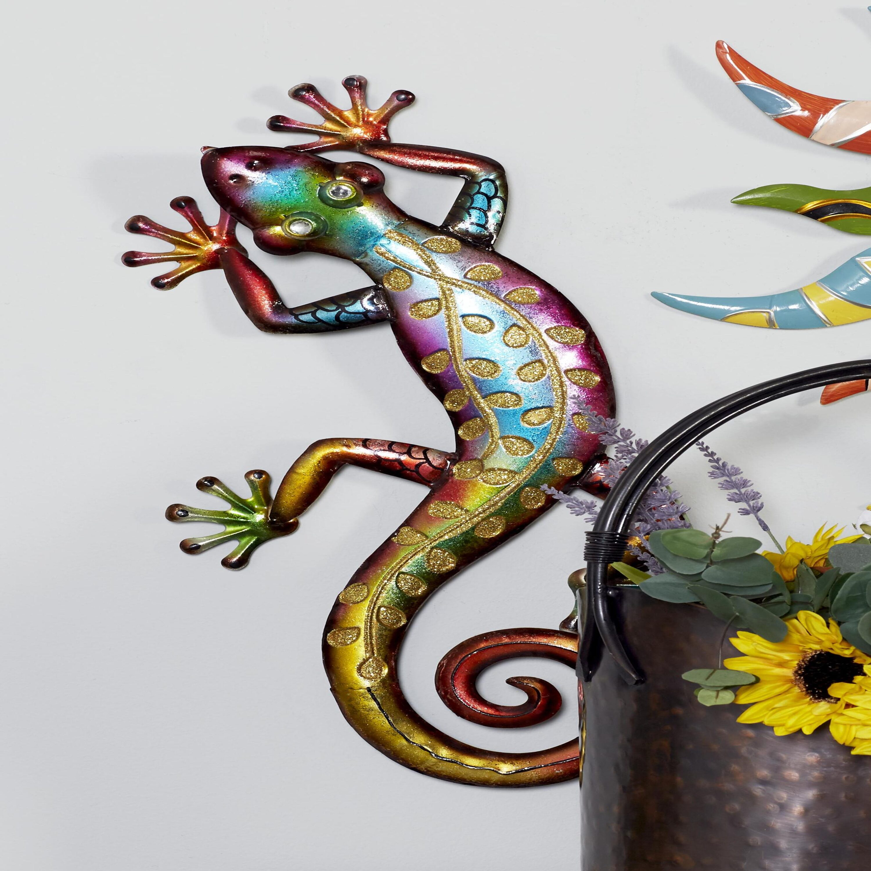 Grayson Lane 55244 10-Inches W x 25-Inches H Metal Indoor/Outdoor Lizard Animals Wall sculpture