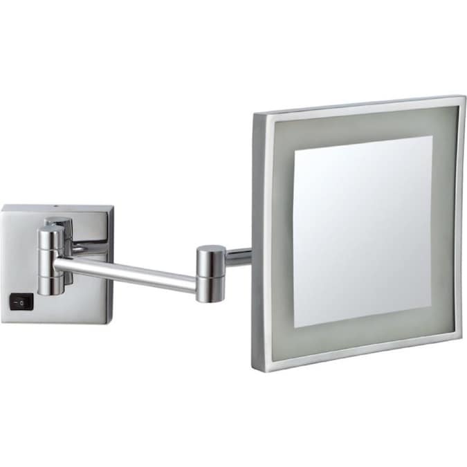 Nameeks Glimmer 8 In X Chrome Magnifying Fog Resistant Wall Mounted Vanity Mirror With Light The Makeup Mirrors Department At Com - Wall Mounted Magnifying Bathroom Mirror With Lighted