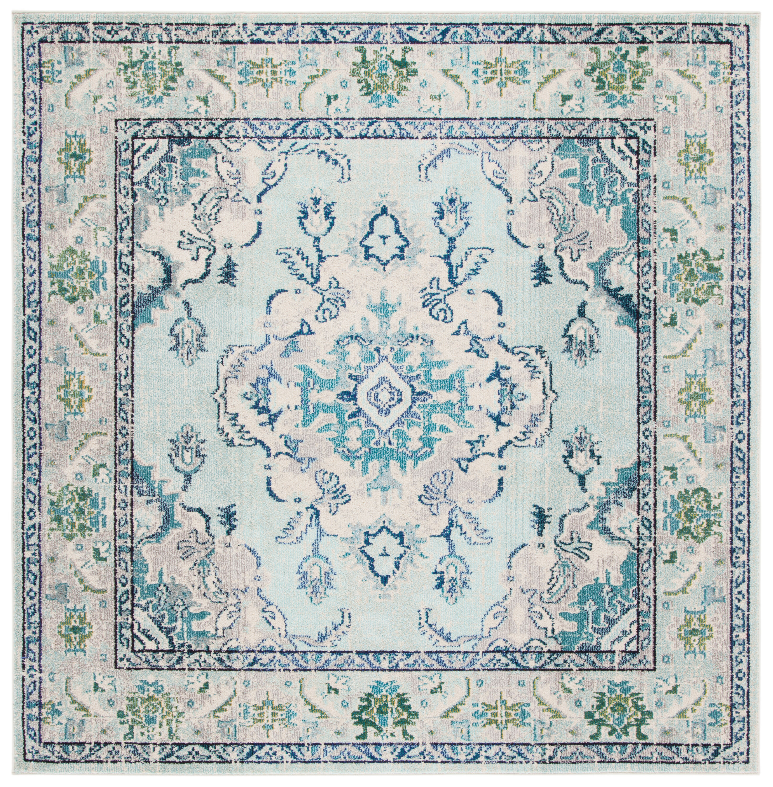 Monaco 243K Light Blue/Ivory 7 X 7 Area Rug