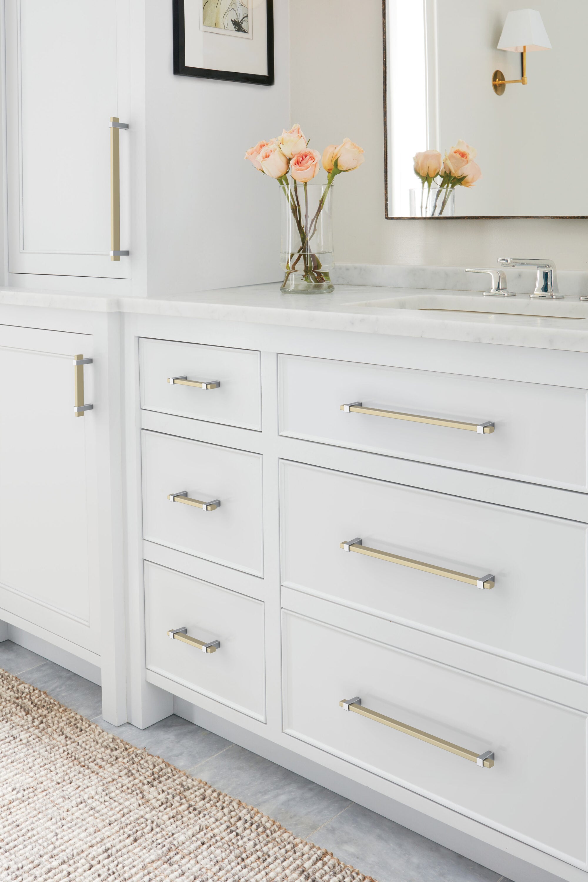 Golden Champagne and Polished Chrome Cabinet Pull