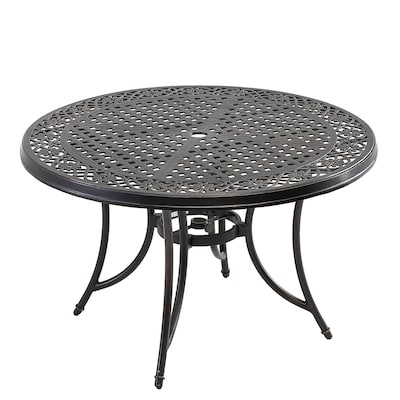 Mondawe Round Outdoor Dining Table 47 8, Round Metal Table Outdoor