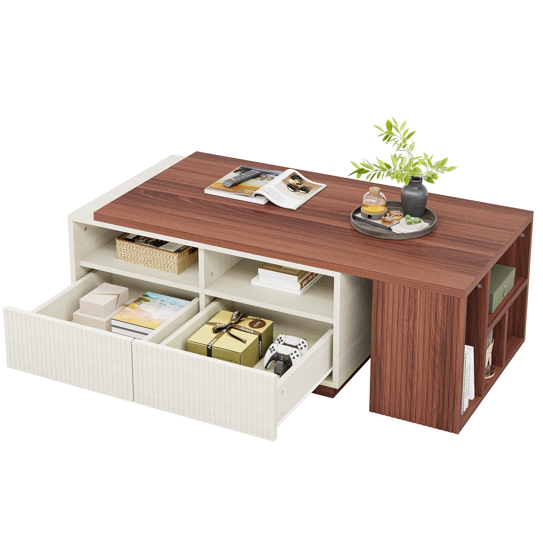Tribesigns LWFD-SL0008 Coffee table Wood finish MDF Modern Coffee Table with Storage