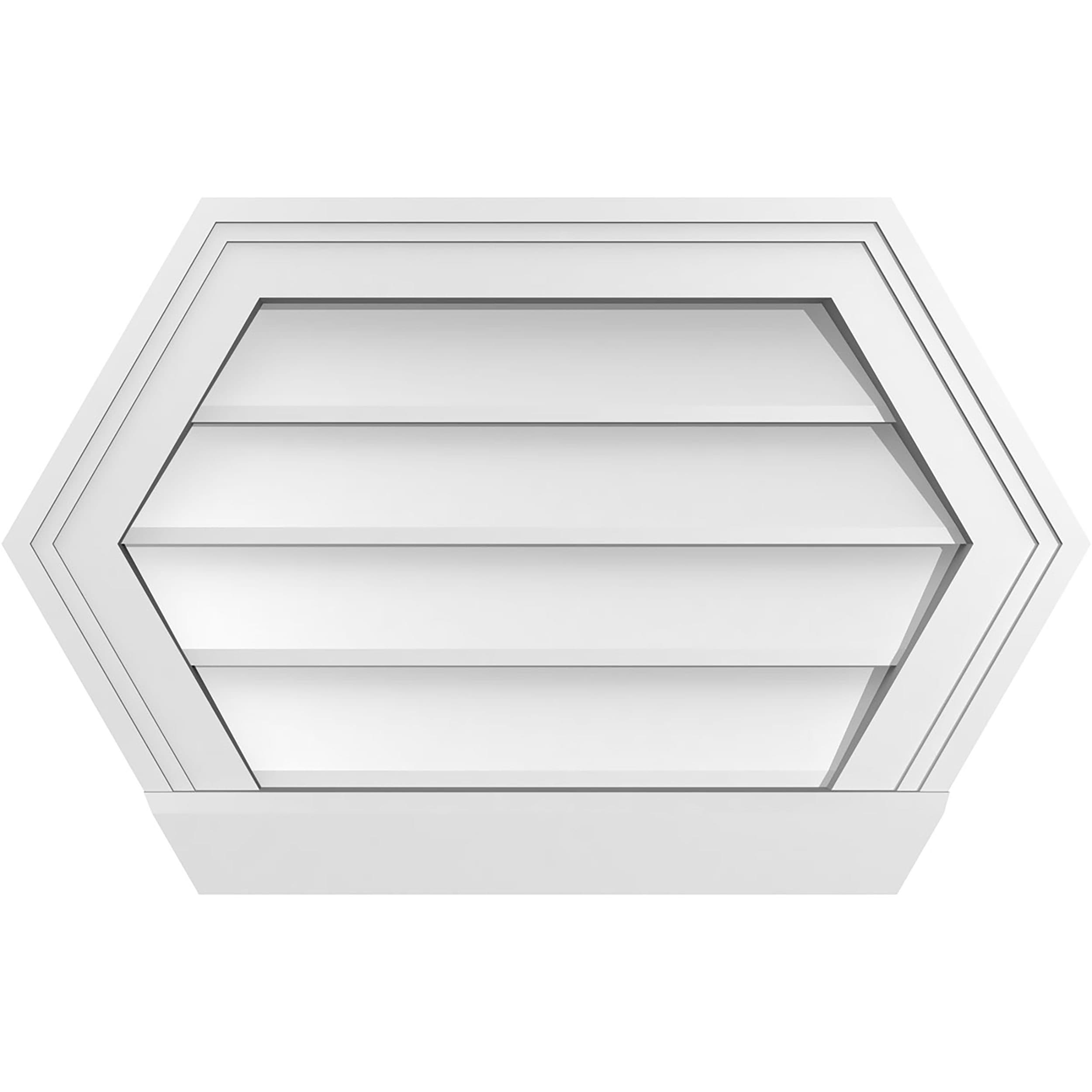 Ekena Millwork GVPHP22X1403SN 22-Inches x 14-Inches Off-white Peaked PVC Gable Louver Vent