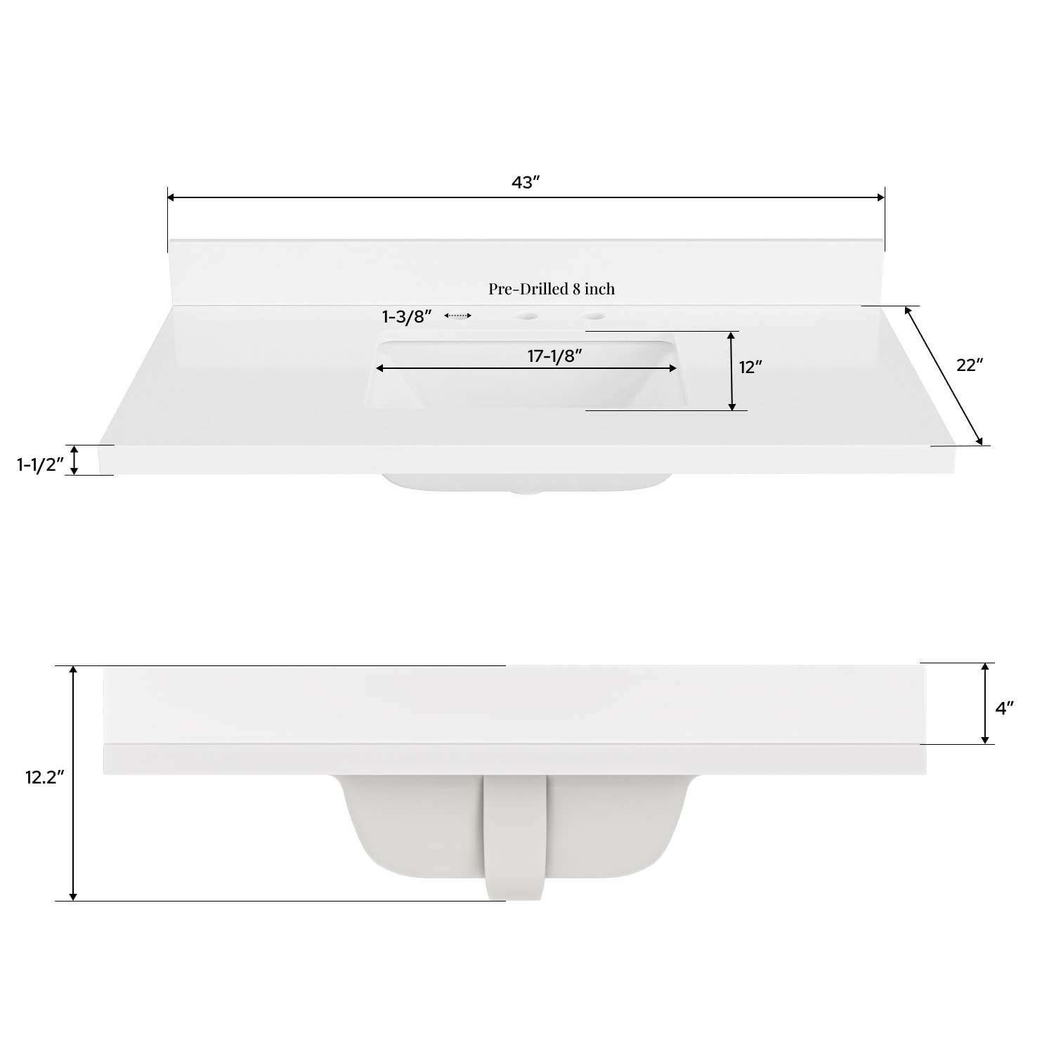 ARIEL WQ-43-CT-RS Vanity-Tops - View #6