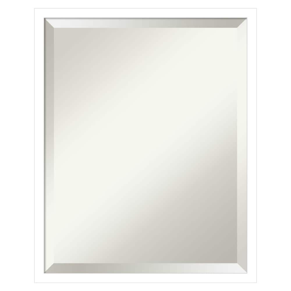 Amanti Art DSW4819393 Svelte 18-in x 22-in Framed Rectangle Bathroom Vanity Mirror ( Svelte White )