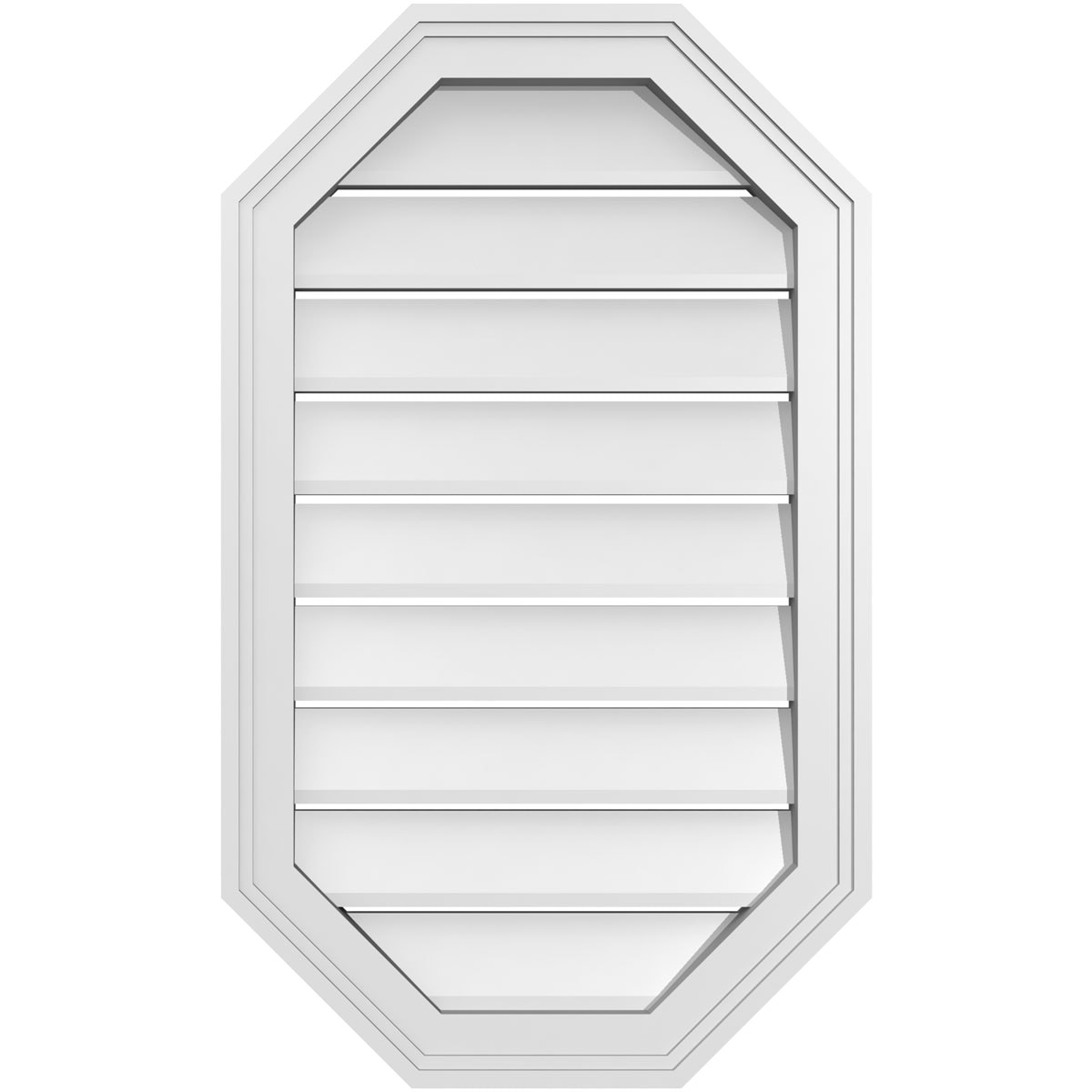 Ekena Millwork GVPOV18X3002SF 18-Inches x 30-Inches Off-white Octagon PVC Gable Louver Vent