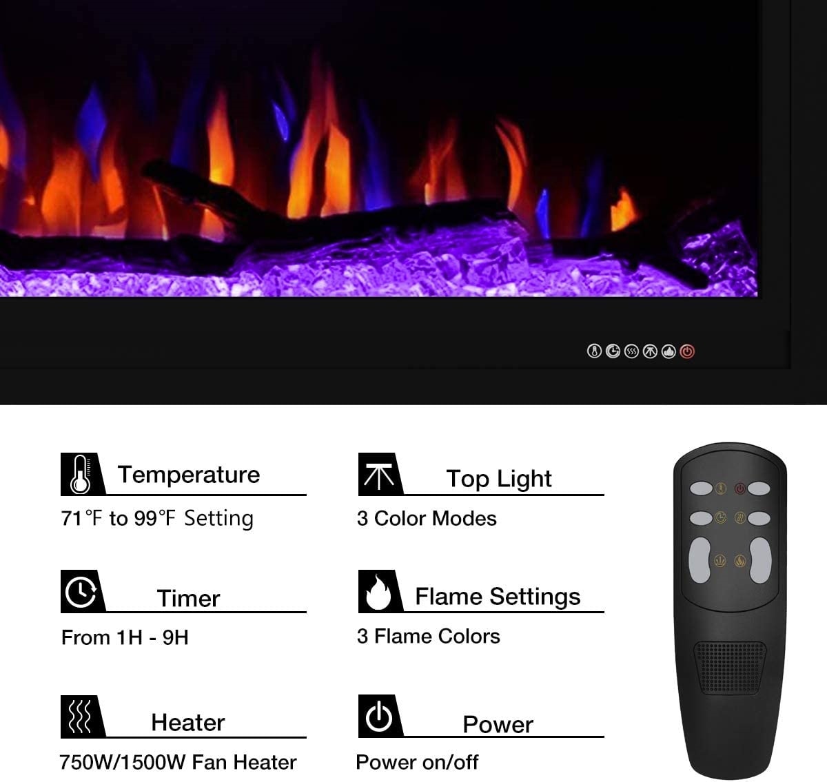 EdenDirect LW-BI74 Electric-Fireplaces - View #2