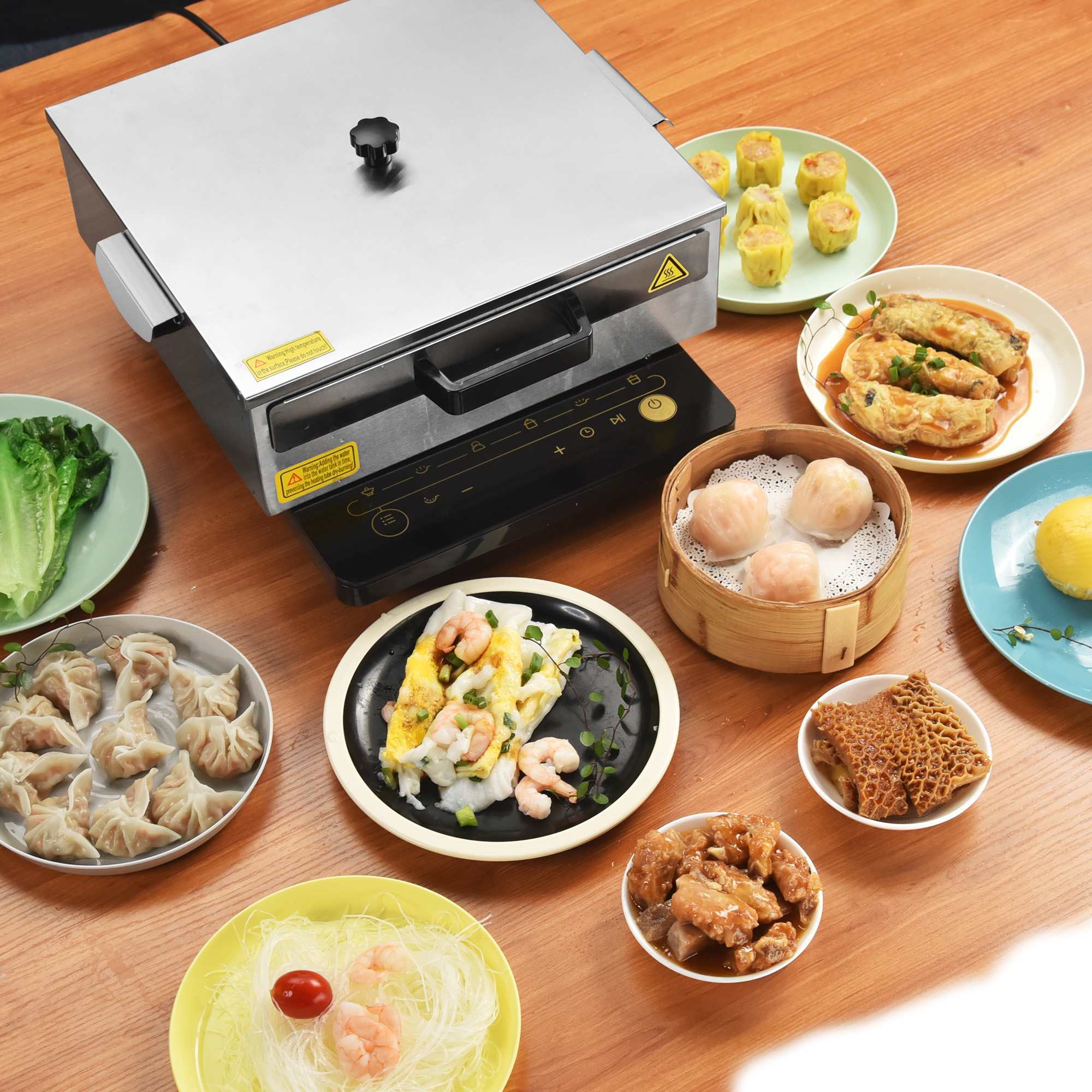 Yescom 26SRM001-1TIRE-11-LO WeChef 1 Layer Rice Noodle Roll Steamer Machine Stainless Steel Extra Tray Cheung Fun