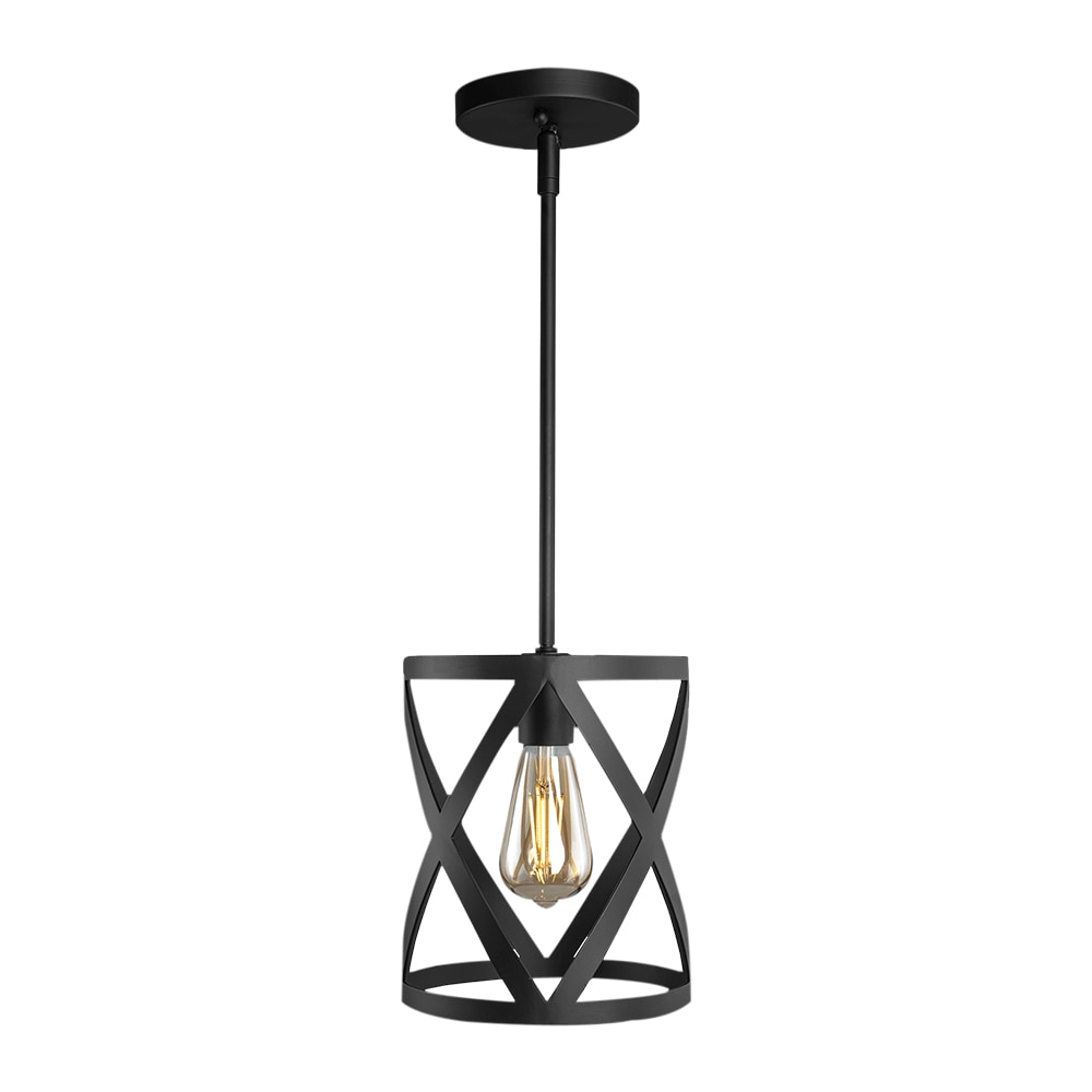 KODA LM030177-1 Ludwig Black Farmhouse Cylinder Mini Hanging Pendant light