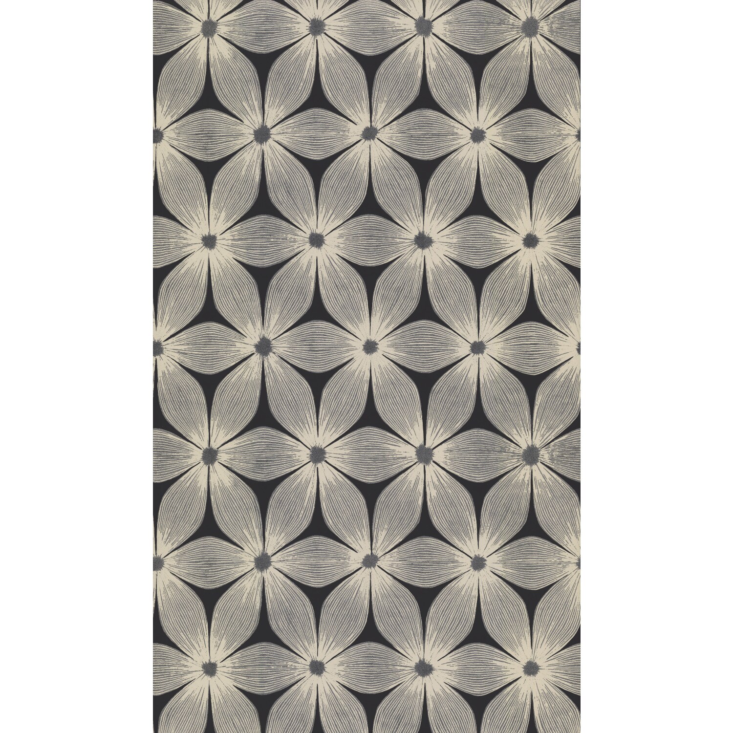York Wallcoverings CI2305 57.8-Sq. Feet Black Non-woven Floral Unpasted Wallpaper