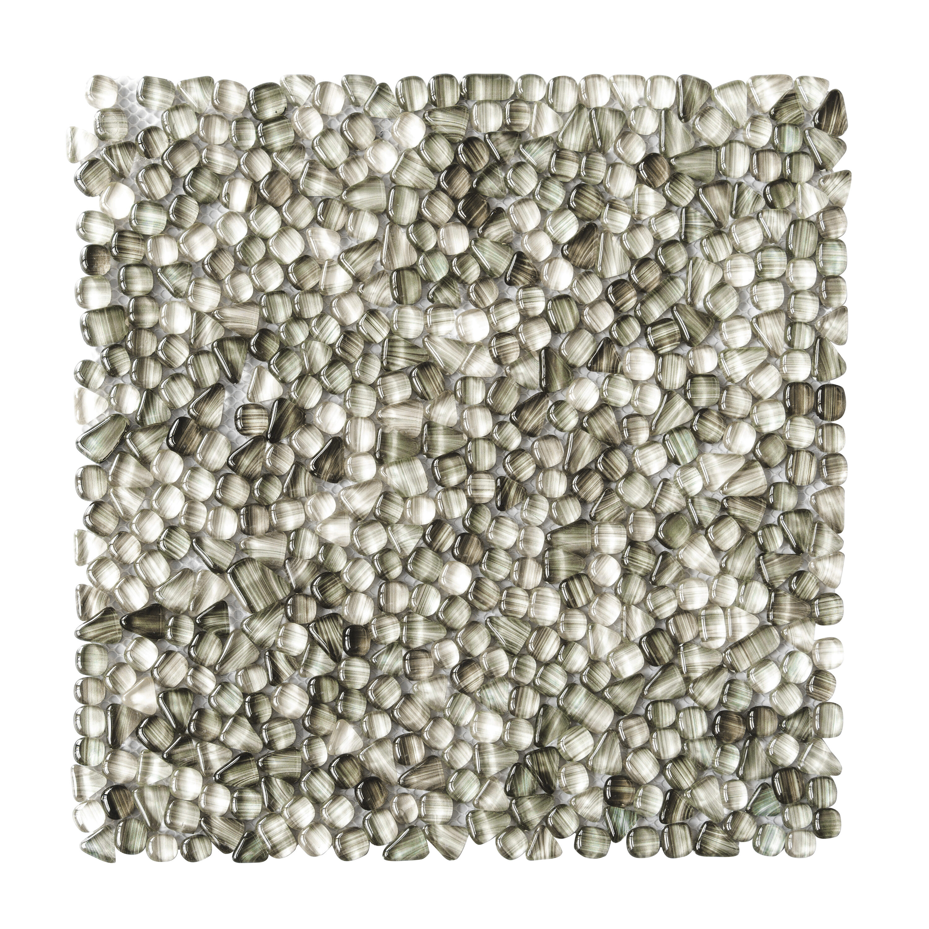 Apollo Tile APLGEM8812A Bijou Gray 12-in x 12-in Honed Glass Patterned Mosaic Floor and Wall Tile ( 4.83-sq ft Carton )