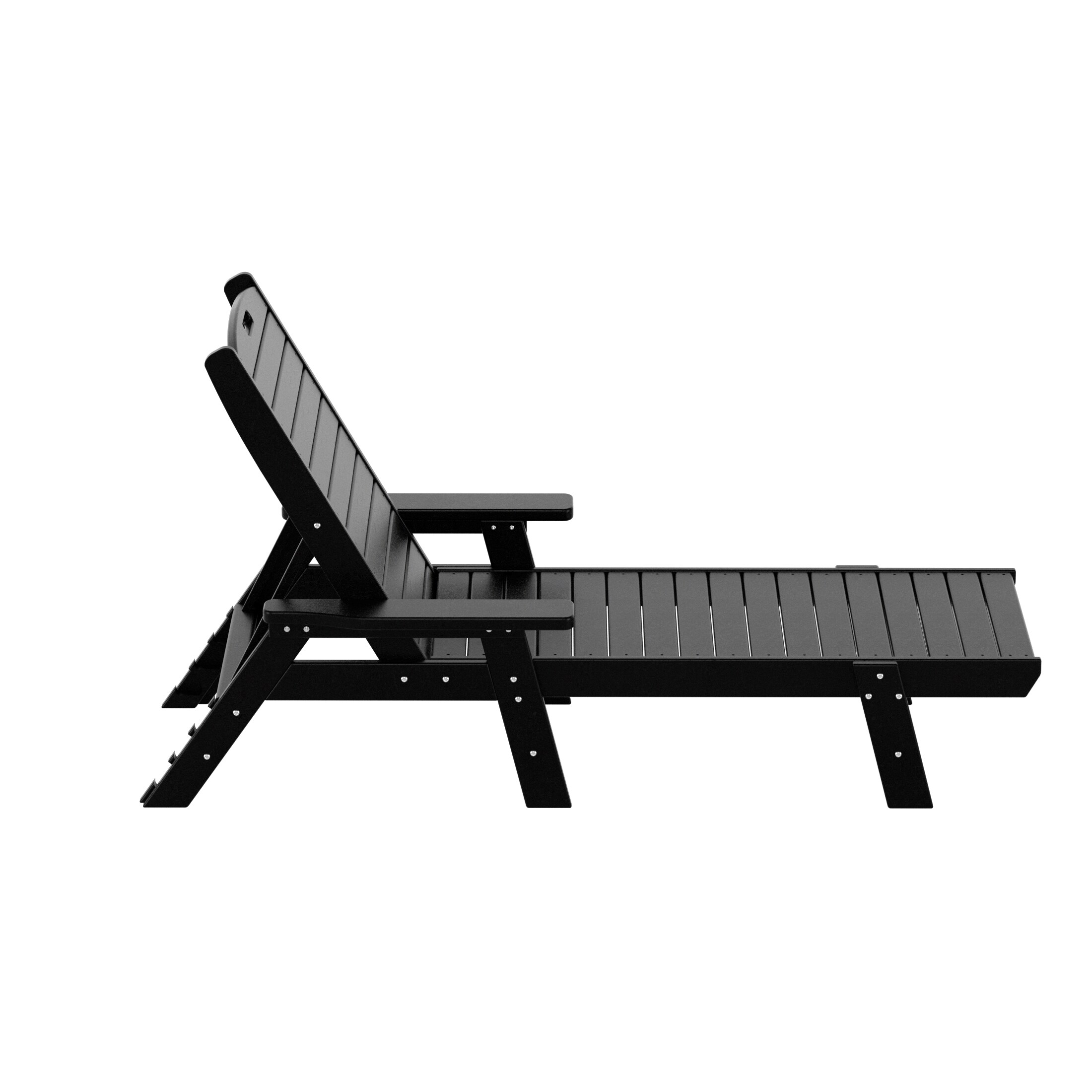 Laguna Black Plastic Outdoor Chaise Lounge Set