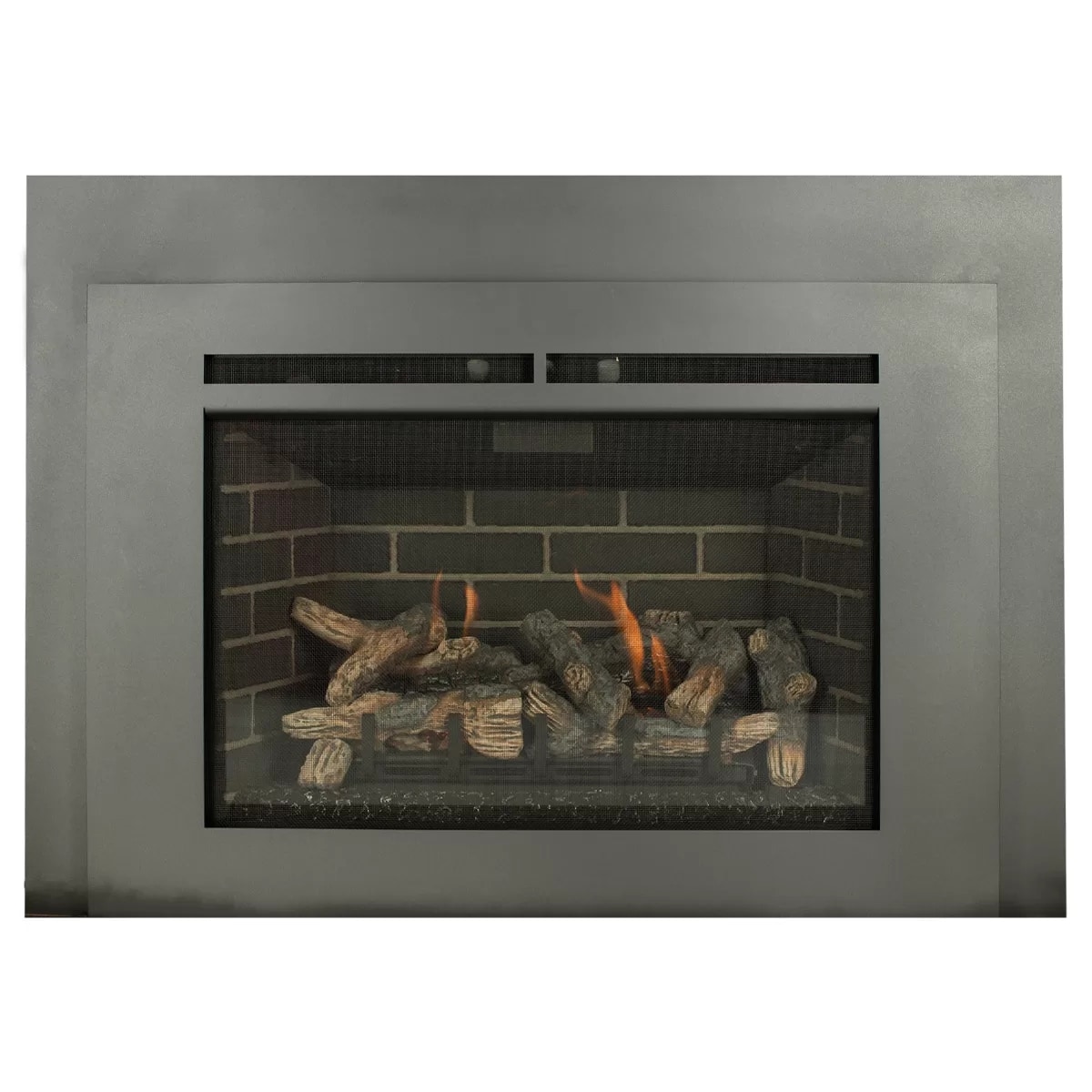 Ashley Hearth Products 33-in W 19500 -BTU Black Vented Single-Burner Gas Fireplace Insert with Thermostat and Remote #AG28I