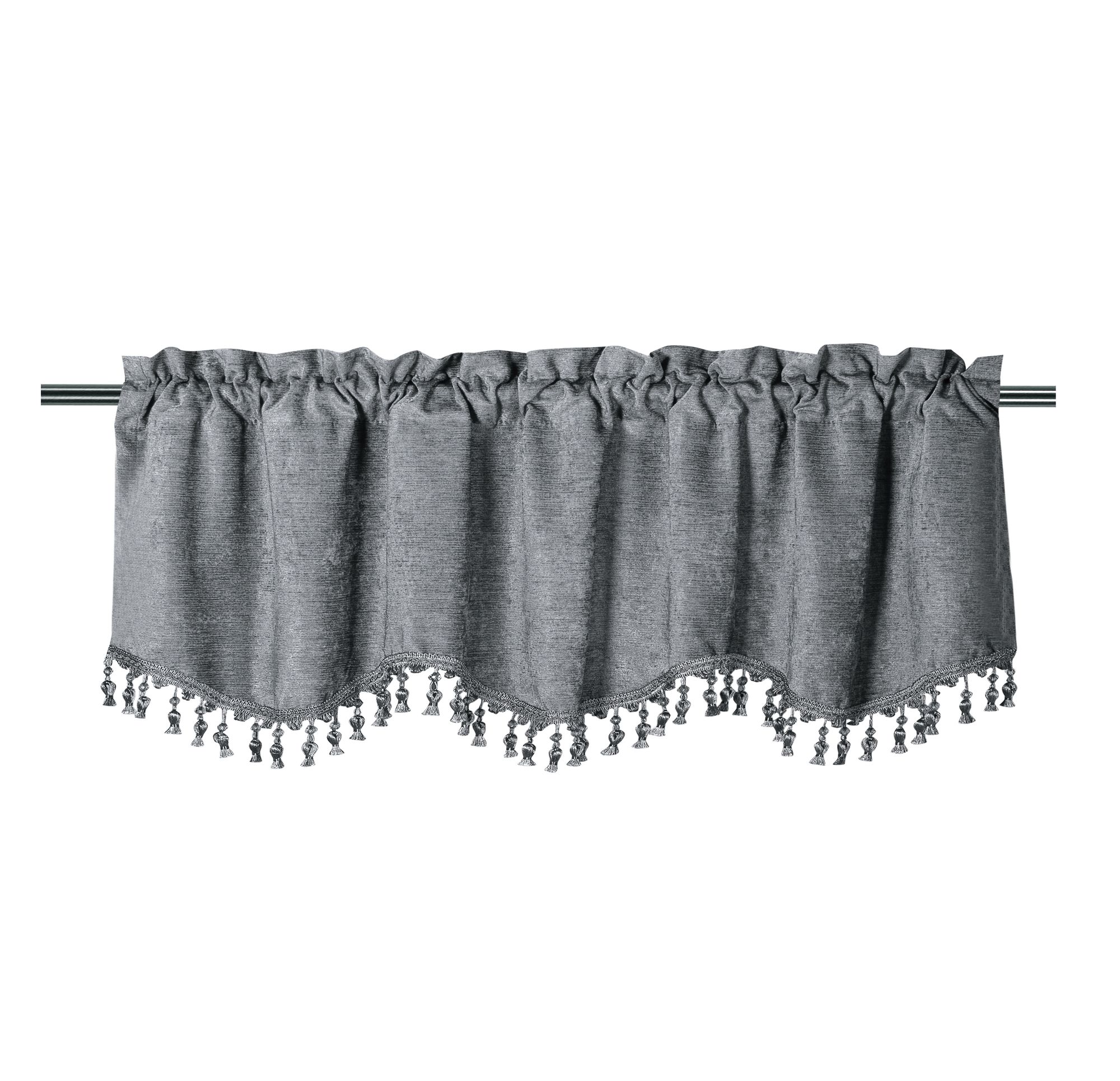 KATE AURORA Rod Pocket Luxurious Chenille Oversized Window Valance With ...