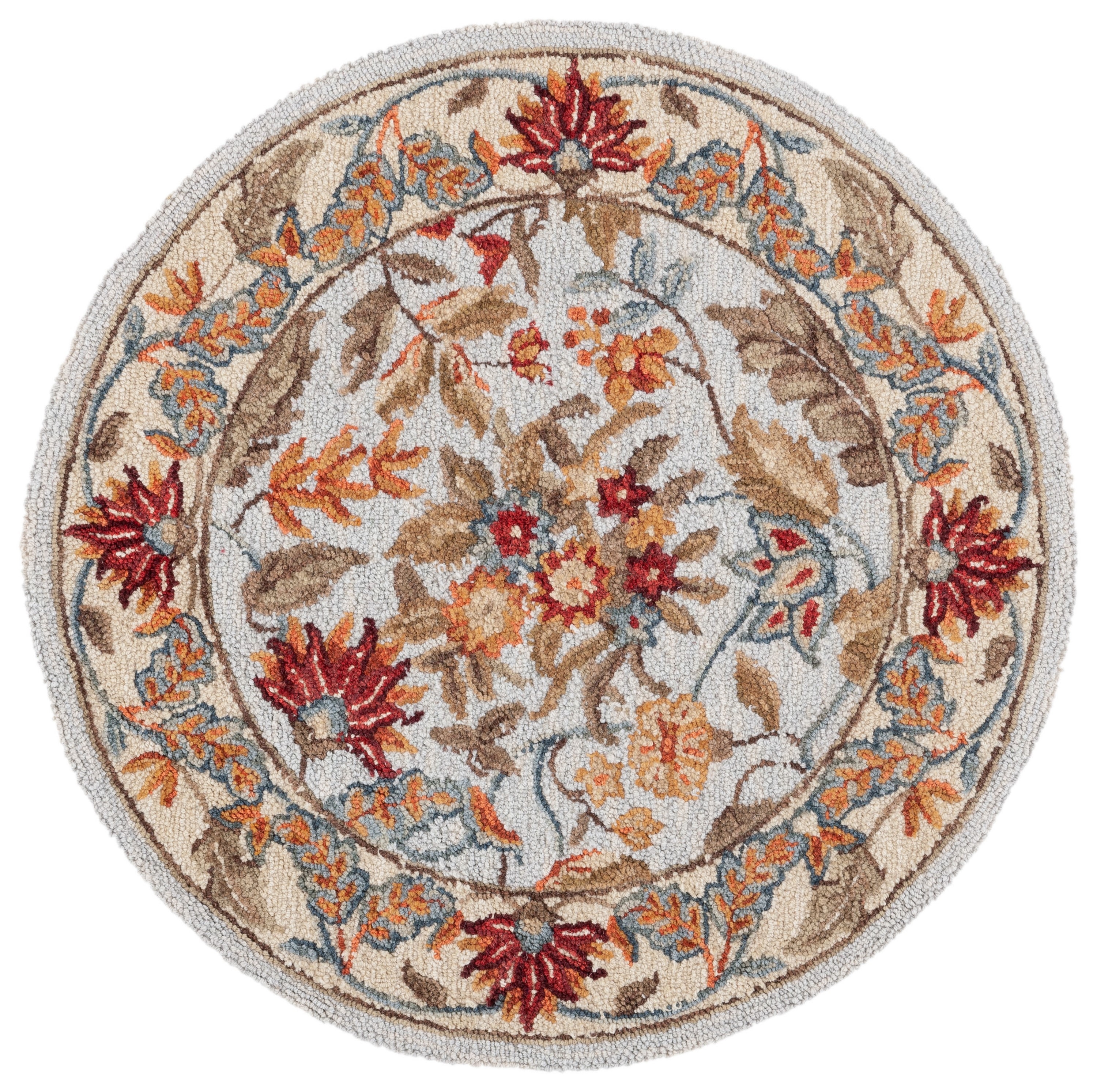 Chelsea Light Blue Hand-Knotted Wool Round Area Rug