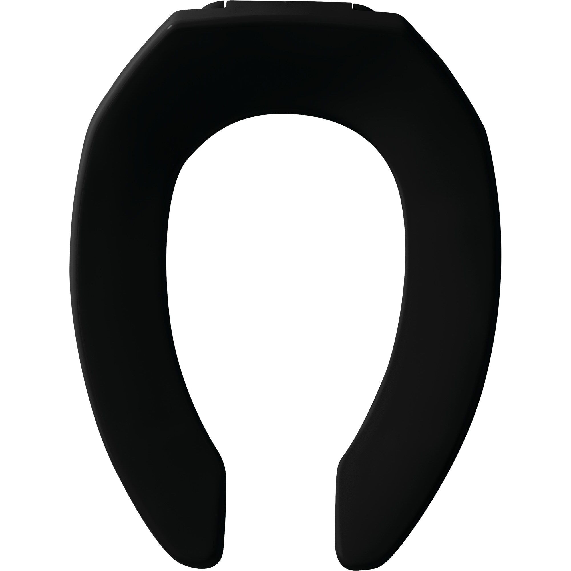 Bemis 1955CT 047 Never Loosens Open Front Commercial Plastic Black Elongated Toilet Seat