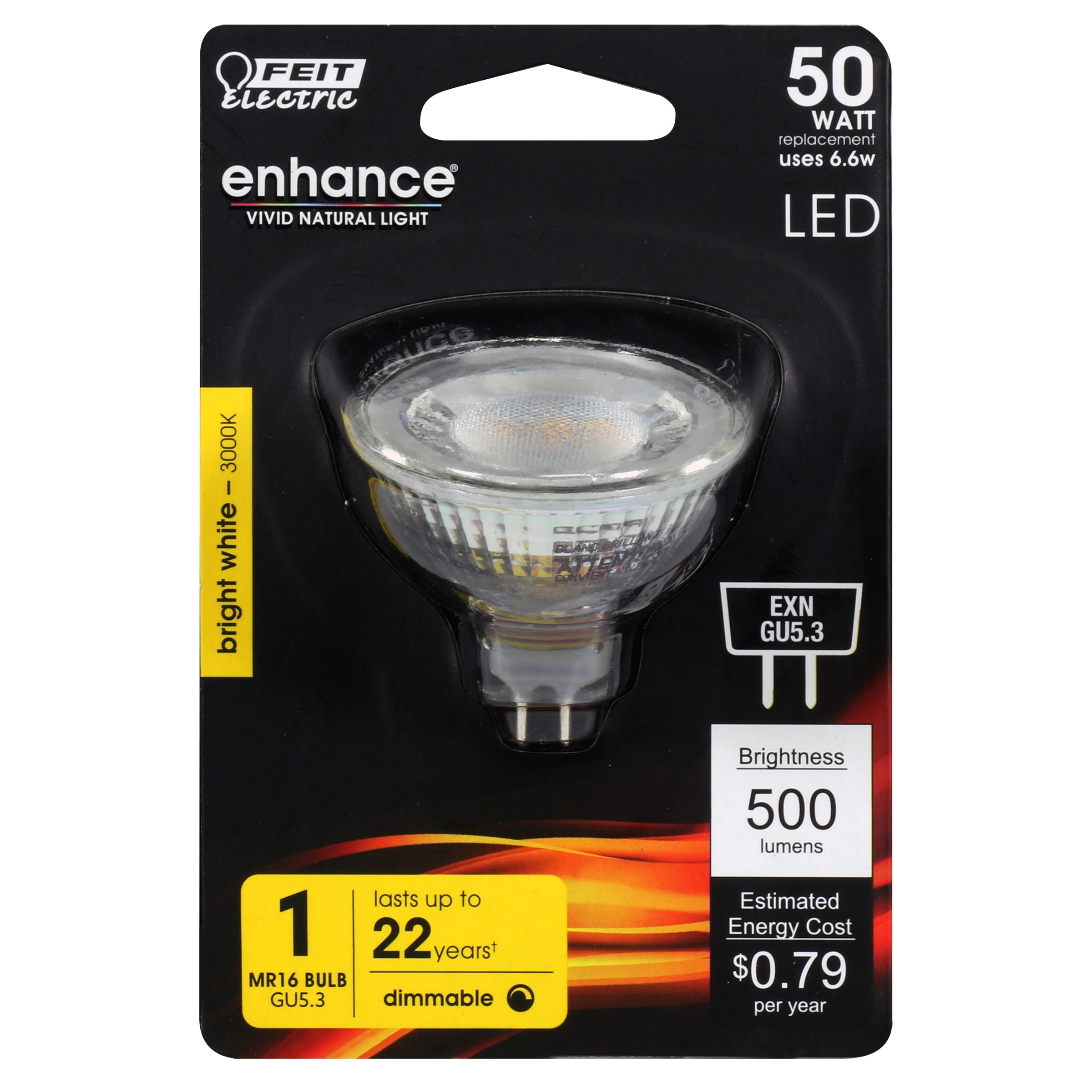 Feit Electric BPEXN/930CA LED Reflector 50 -Watt EQ MR16 Bright white GU5.3 Dimmable LED Spot Flood Light Bulb