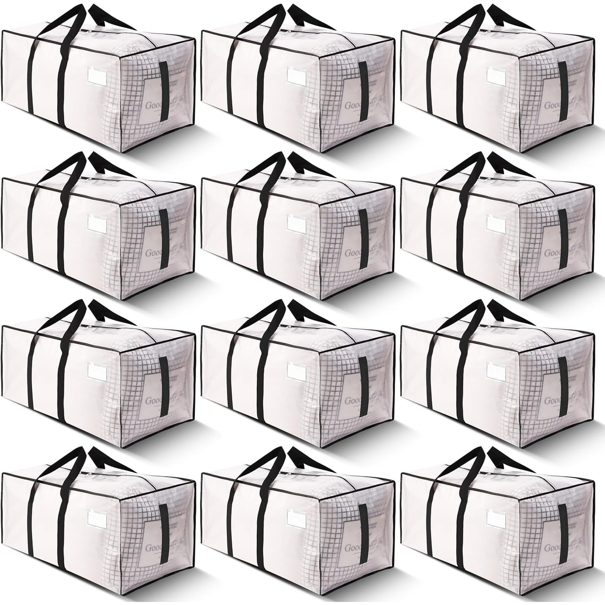 Wudkey 29in L 14in W 13in H 12-Pack Semi-Transparent Heavy Duty Moving Bags