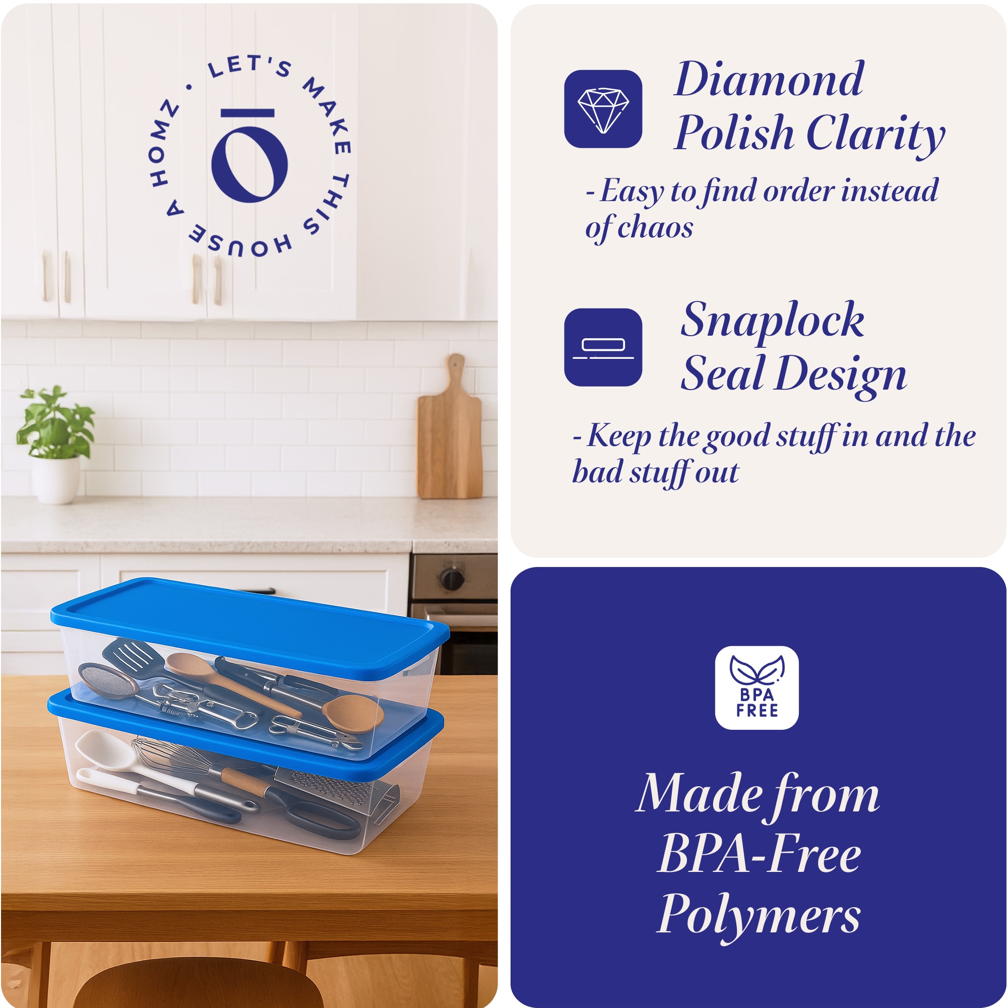 Homz Products 323701 Plastic-Storage-Totes - View #3