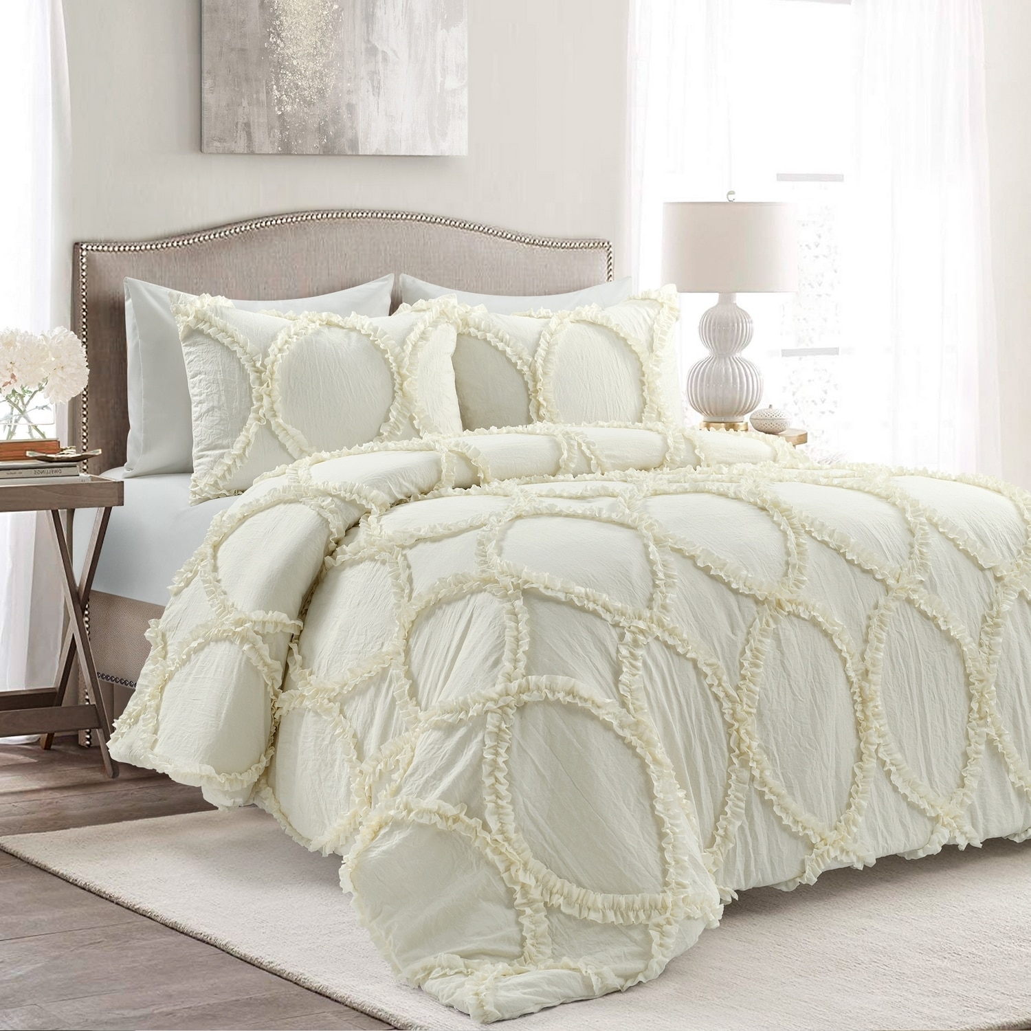 Lush Decor Ivory Solid King Comforter with (Fill) at Lowes.com