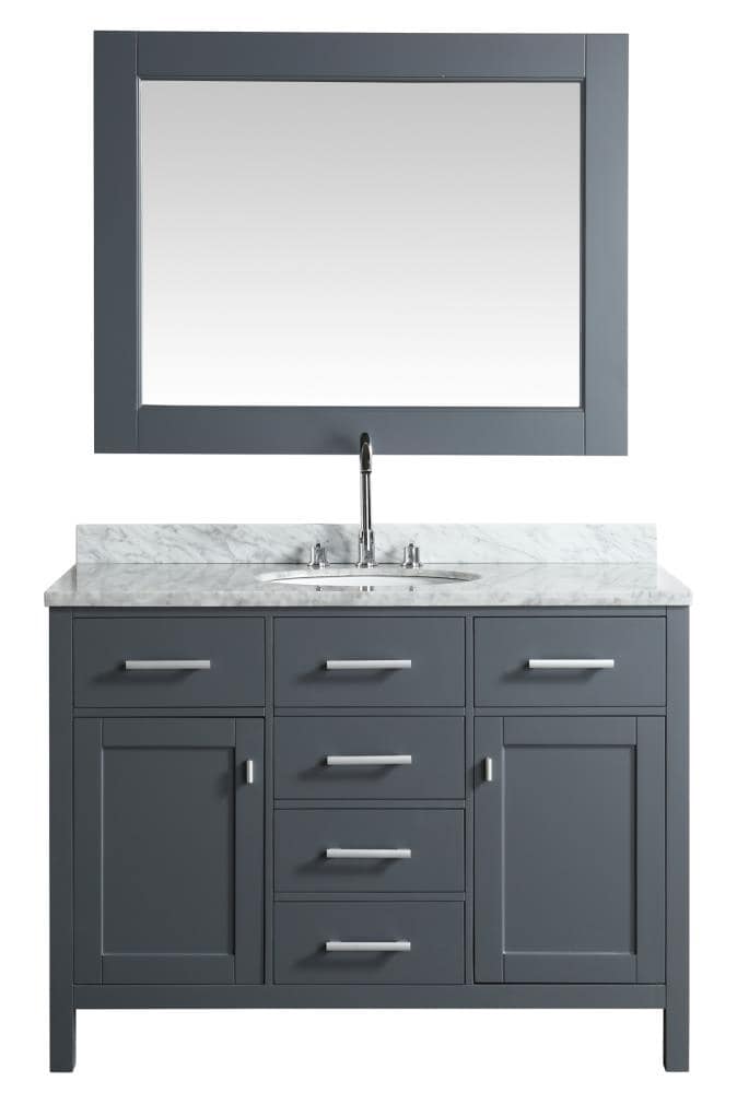 Design Element London 48-in Gray Undermount Single Sink Bathroom Vanity ...