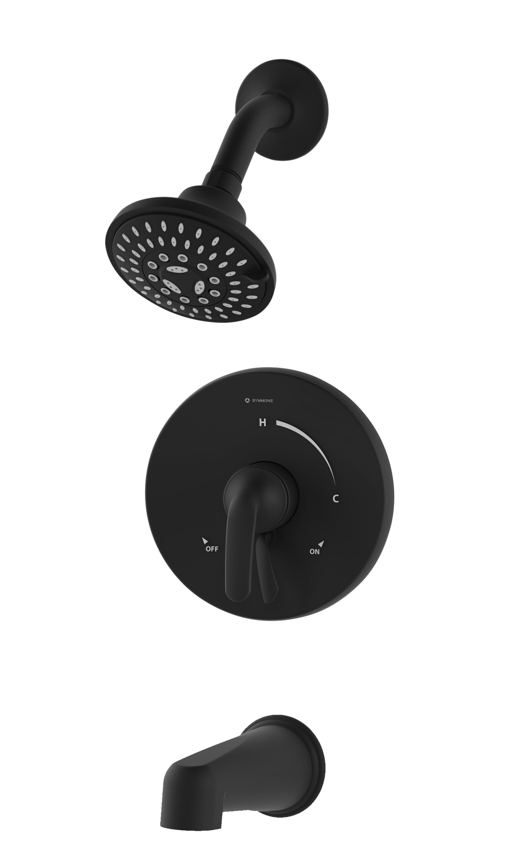 Symmons S5502MBTRM Matte Black 2-handle Multi-function 4.1-in Round Bathtub and shower Faucet (Valve Not Included)