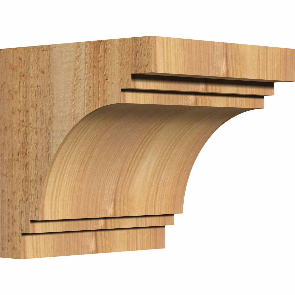 Ekena Millwork COR06X06X06PEC00RWR 6-in x 6-in x 6-in Pescadero Unfinished Western red cedar Wood Paintable/Stainable Corbel