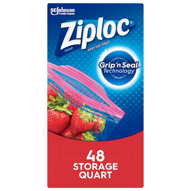 Ziploc Seal Top Freezer Bag, Quart, 54-count, 4-pack
