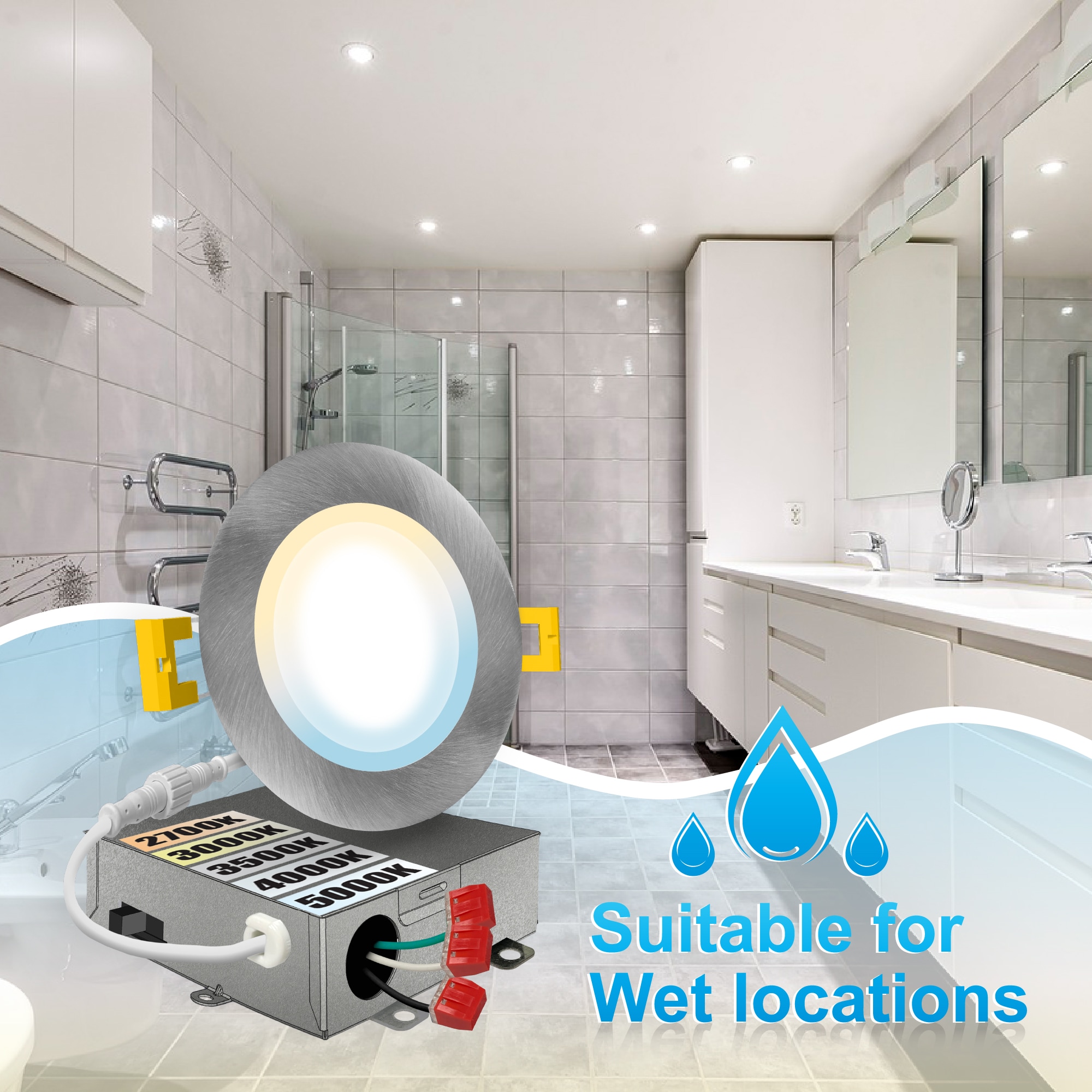 Ultra Slim Brushed Nickel 4-Inch LED Recessed Lighting Kit