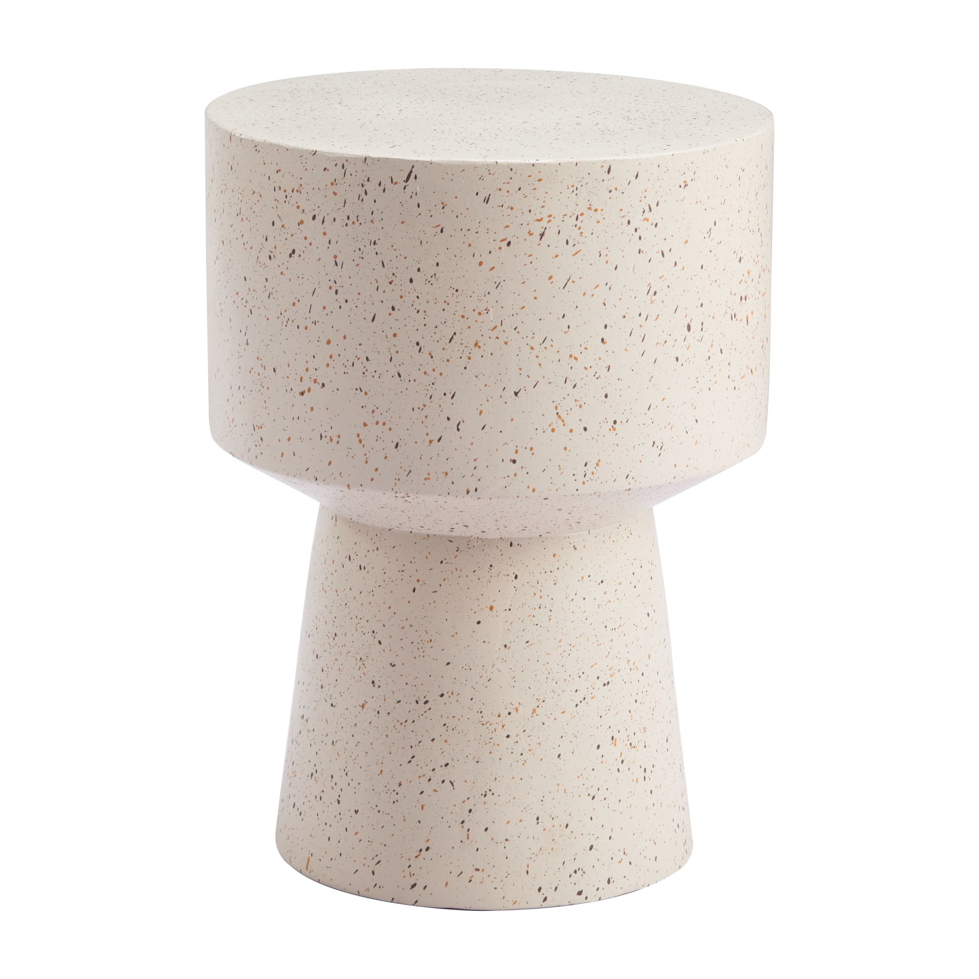 ZUO 110191 13.4-Inches W x 18.1-Inches H Beige Metal Round Modern End Table