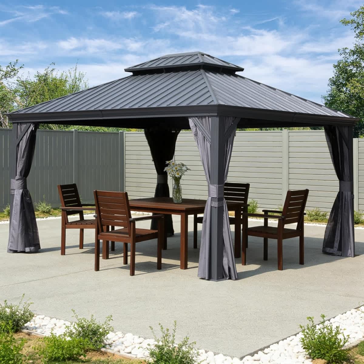 Coolbibila CIAN-GAZEBO-GY-10-13 Wood-Resin-Gazebos - View #2