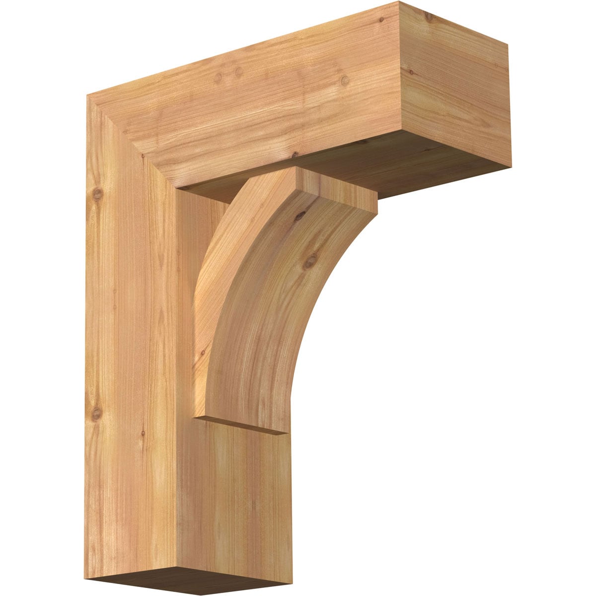 Ekena Millwork 1463964 Thorton Block Smooth Bracket with Offset Brace 7-1/2-in x 18-in x 22-in Western red cedar Brown Wood Standard bracket