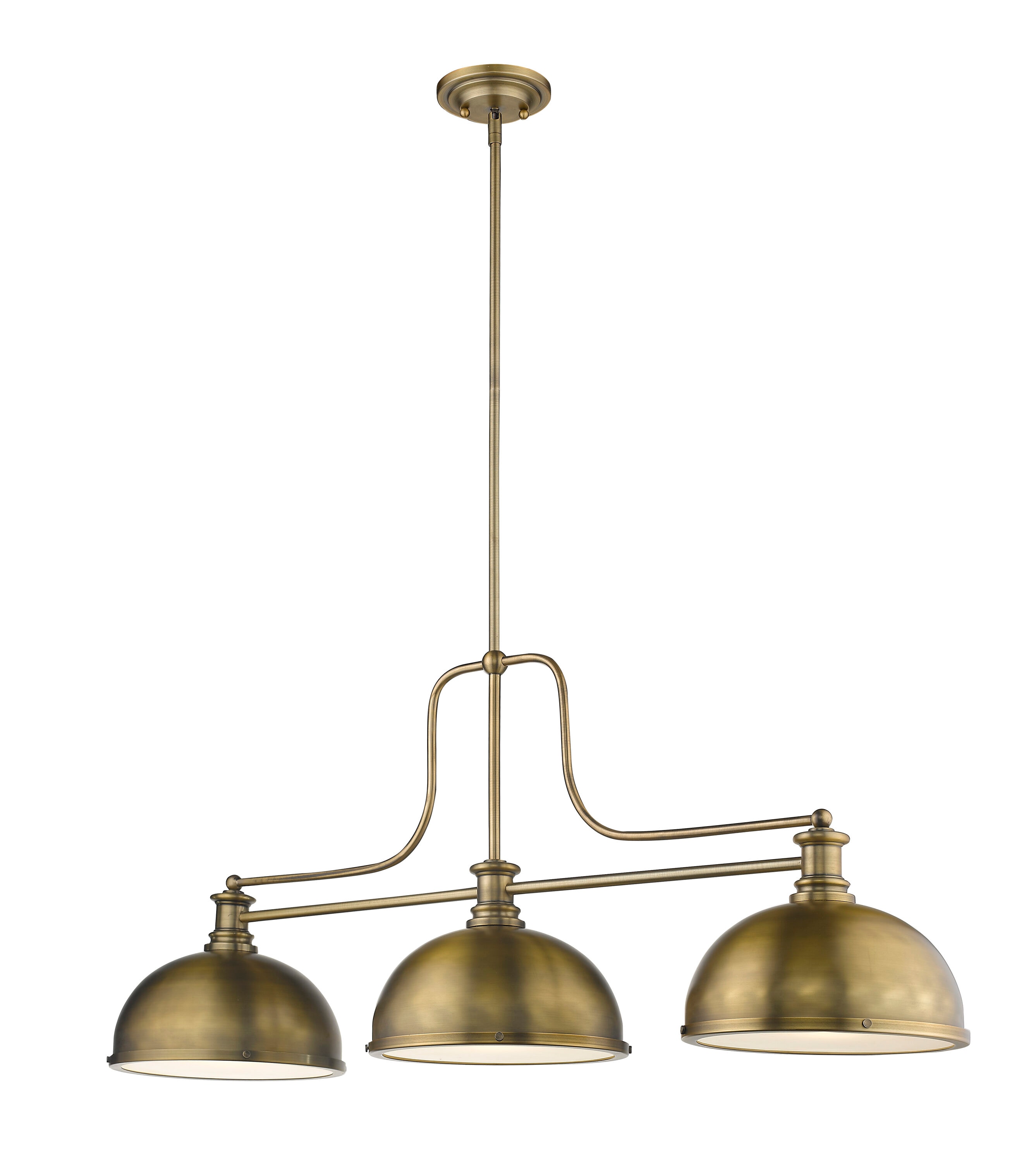 Mélange Vintage-Inspired Heritage Brass 3-Light Ceiling Chandelier
