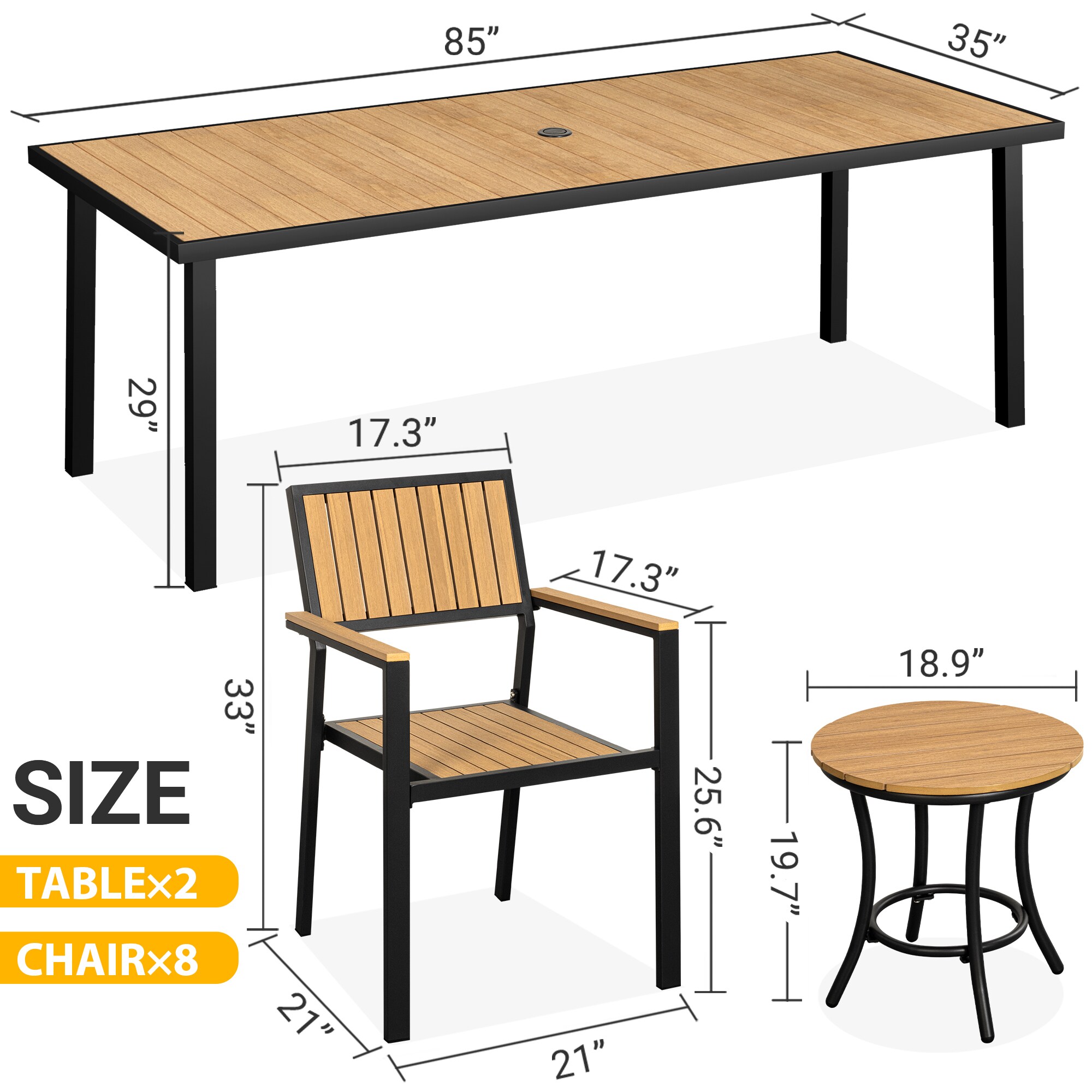PamaPic TB-SM-CZ-10-HC-WL1 Patio-Dining-Sets - View #7