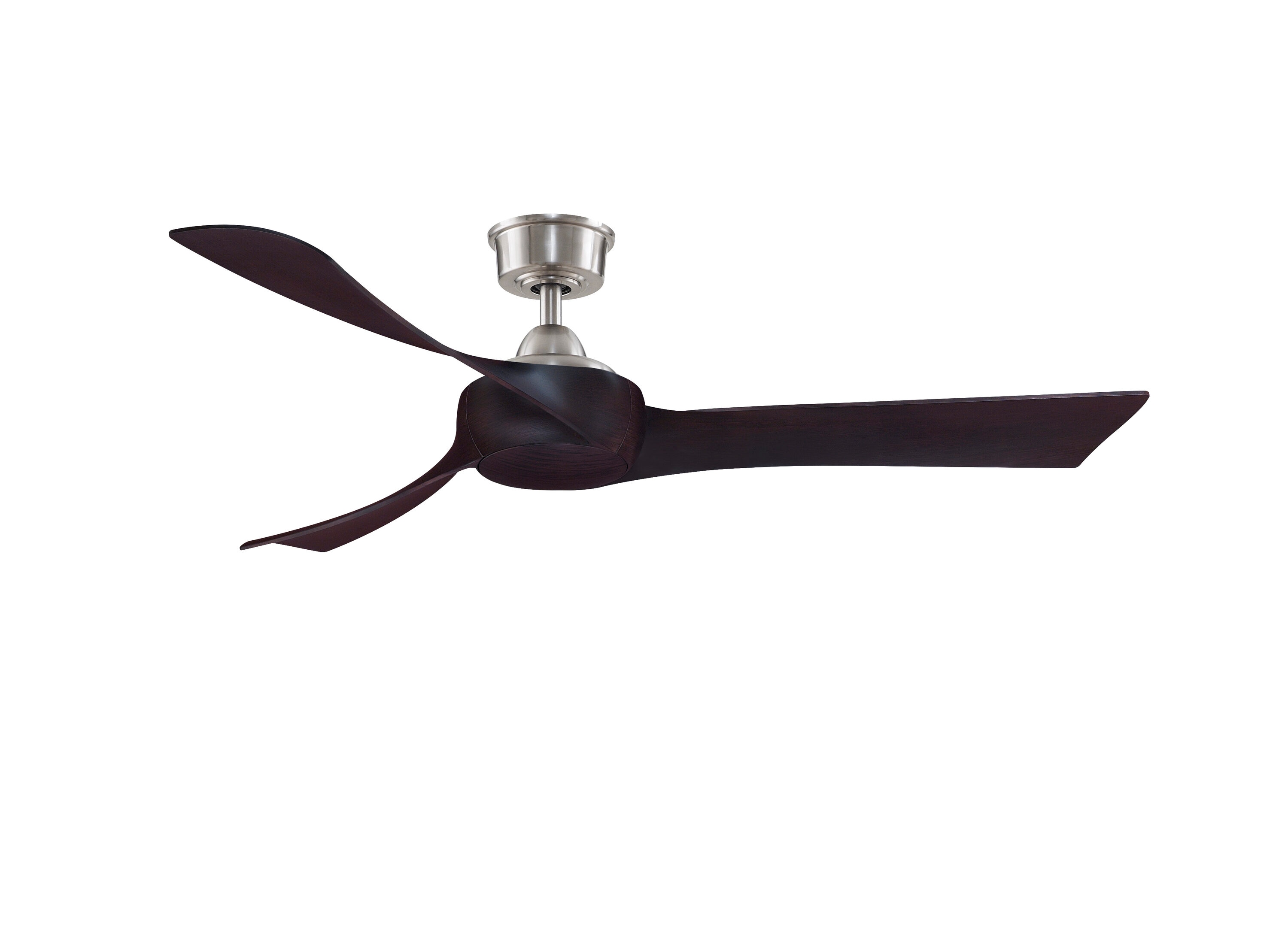 Fanimation FPD8530BN-56DWA Wrap Custom 56-in Outdoor Smart Brushed Nickel with Dark Walnut Blades Ceiling Fan Light Kit Compatible - Remote Included ( 3 -Blade )