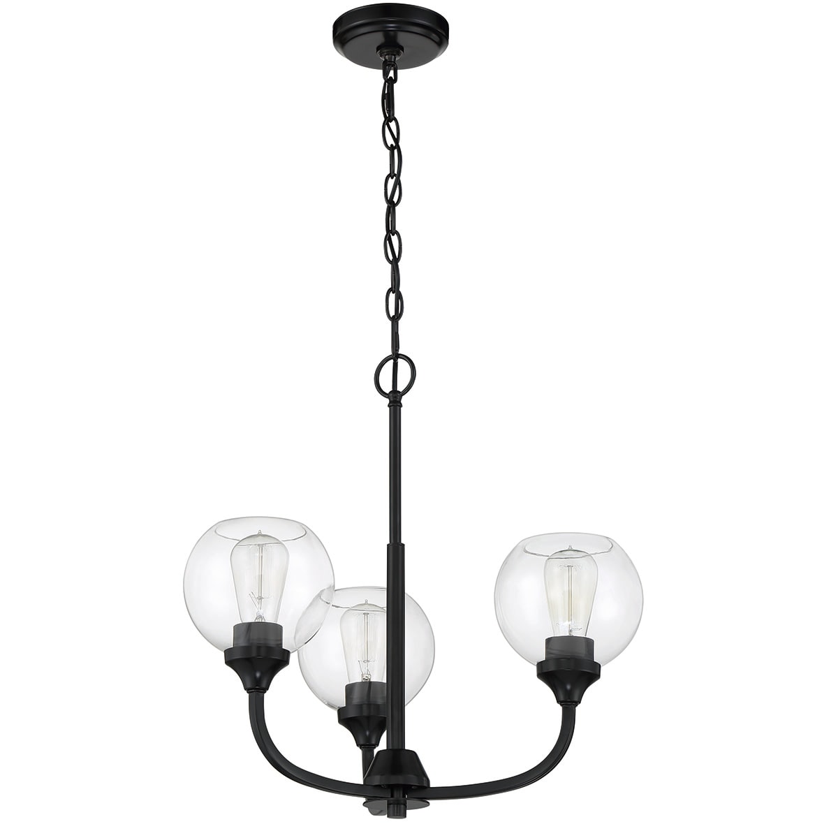 Craftmade 56223-FB Glenda 3 -Light Matte Black Traditional For Use in Bedrooms, Dining Rooms, Foyers, Living Rooms Chandelier