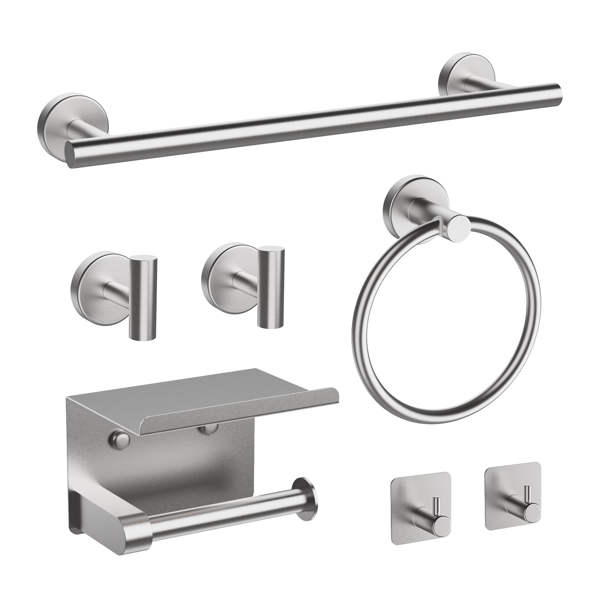 PAIHOME 7-Piece Rectangular Stainless Steel Bathroom Accessory Set