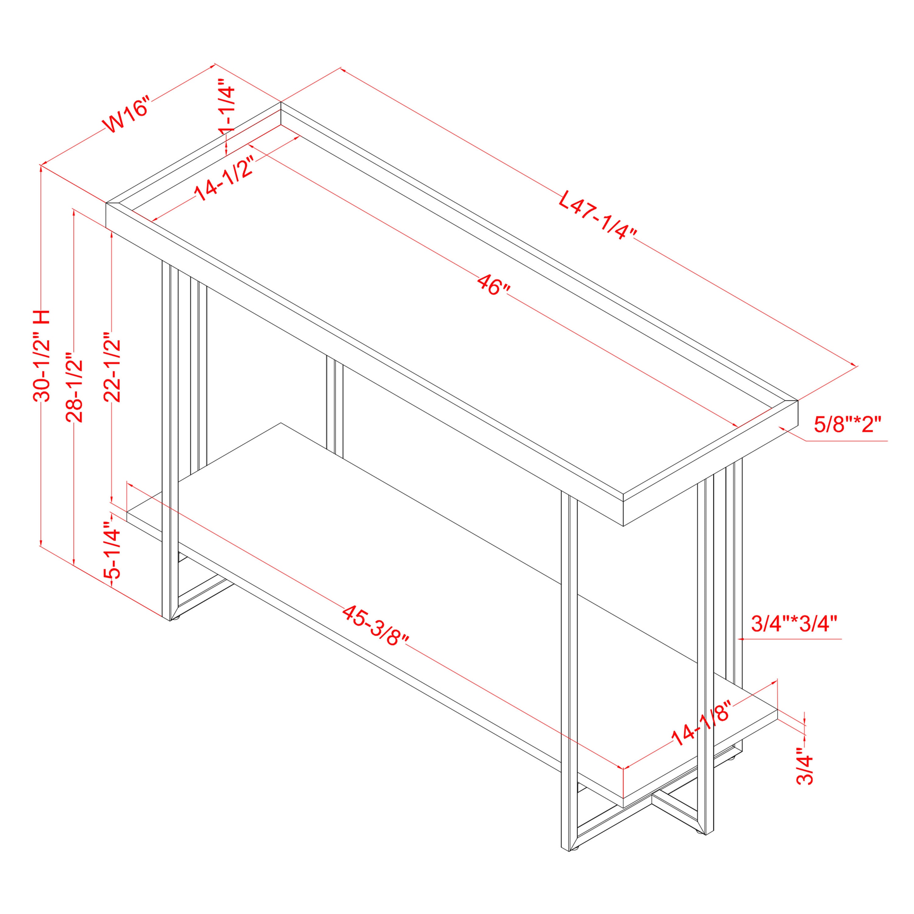 Furniture of America IDF-4369WH-S Console-Sofa-Tables - View #3