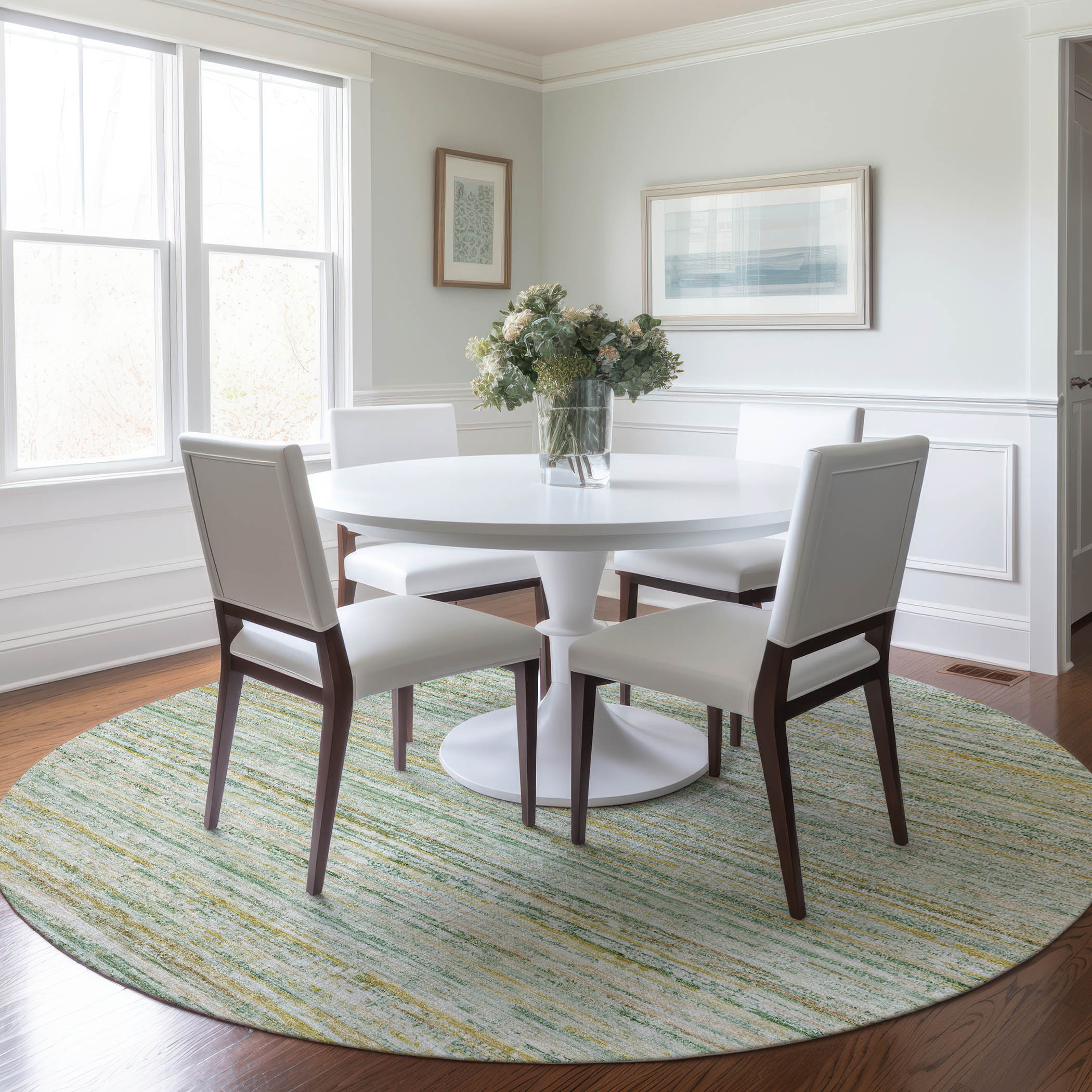 Addison Rugs ACN1239MZ8RO Chantille ACN1239MZ 8 x 8 (ft) Polyester Mint Round Indoor/Outdoor Geometric Machine washable Area rug