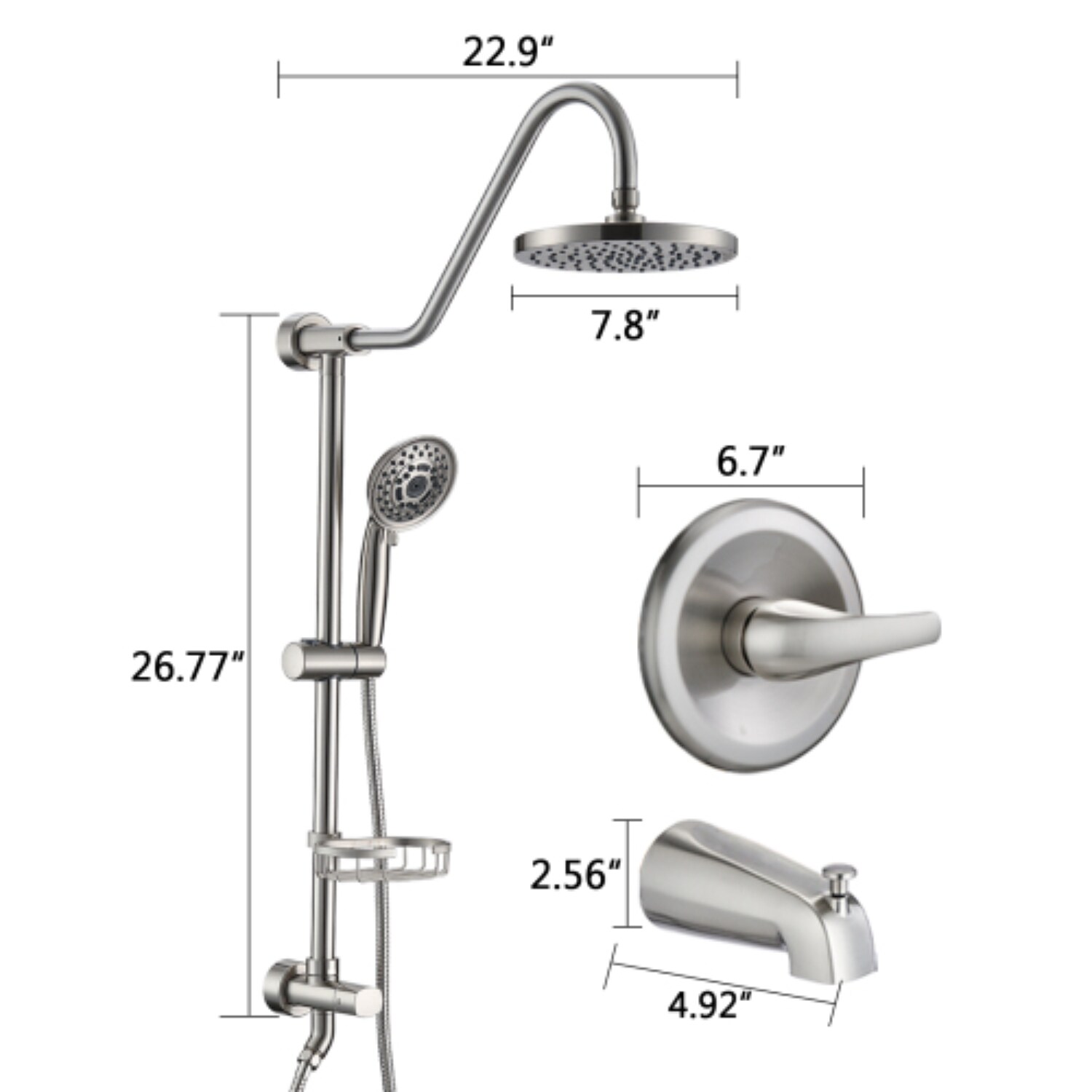 BBLLWJ Rain Shower System With Handheld Shower And Tub Spout Rough In ...