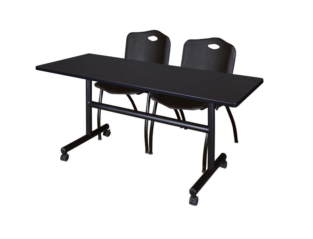 Regency MKFT6030MW47BK Training Brown 4-Person Training Table (60-in W x 29-in H)