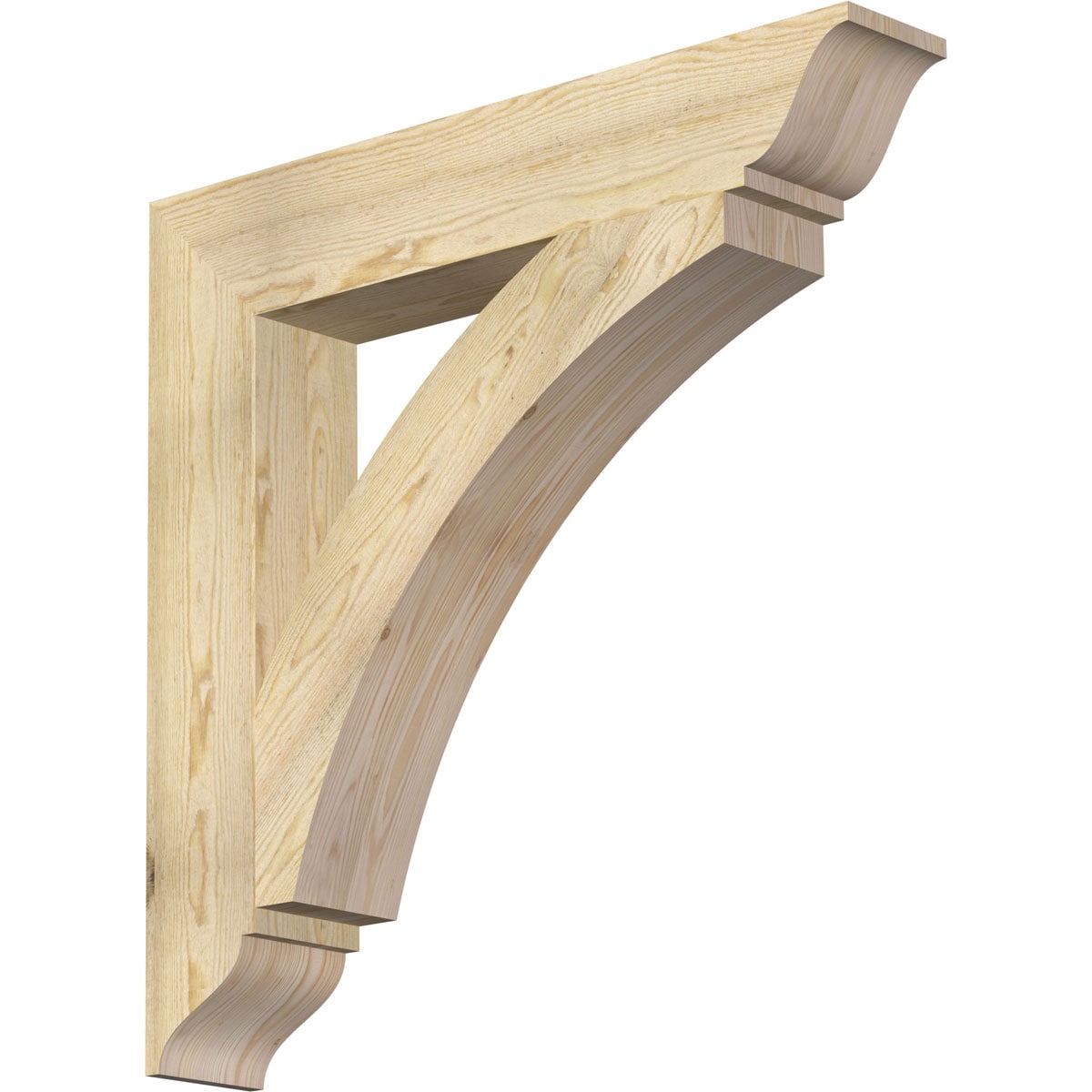 Ekena Millwork BKT06X36X36THR01RDF Thorton traditional rough sawn 6-in x 36-in x 36-in Douglas fir Brown Wood Standard bracket