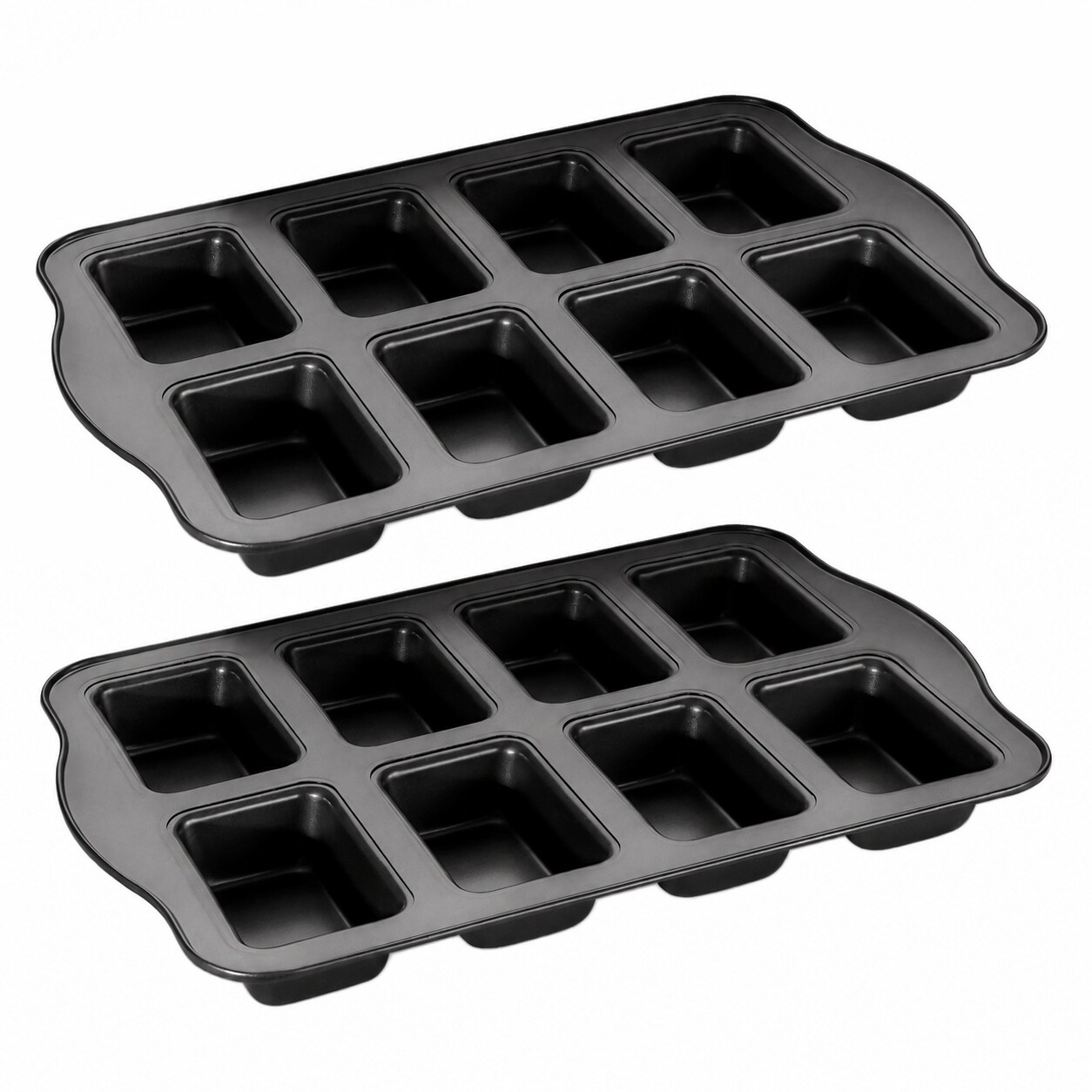 Etokfoks  8 Cup Nonstick Heavy Duty Mini Loaf Baking Pan Set 2 Pack Small Cornbread Banana Bread Brownie Tin