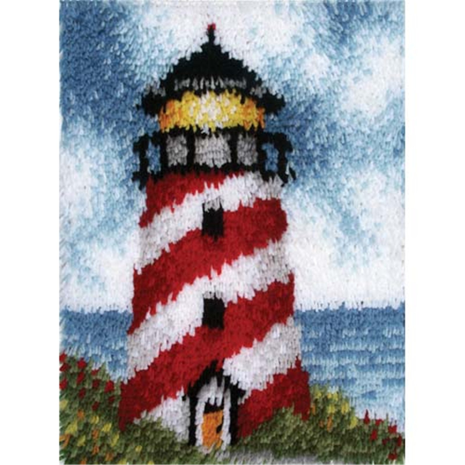 LILILIAN FMY 21 X 15 Lighthouse Latch Hook Kit for Kids and Adults Rug ...