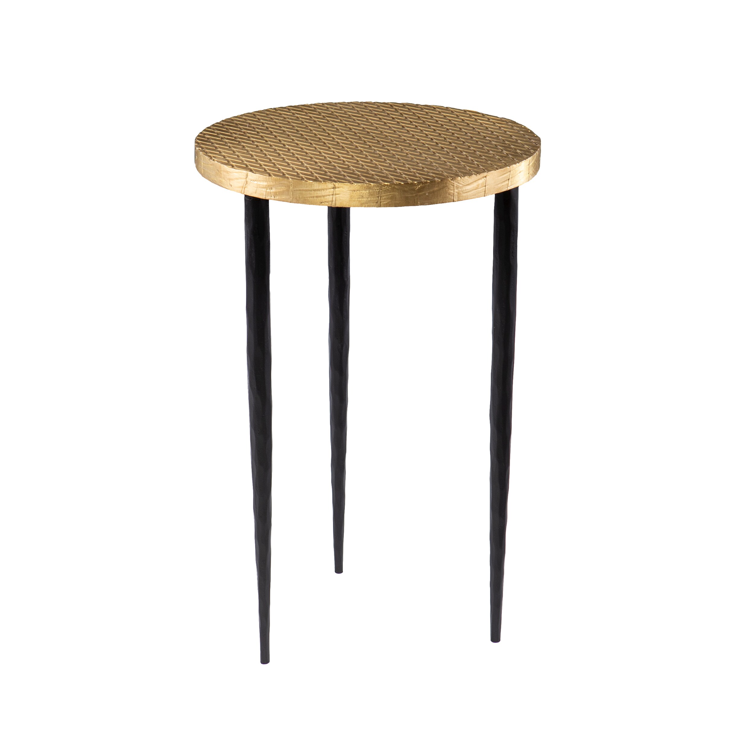 Boston Loft Furnishings ATG2077901CK Subon 14.25-in W x 21.25-in H Brass and Black Composite Round Modern End Table Assembly Required