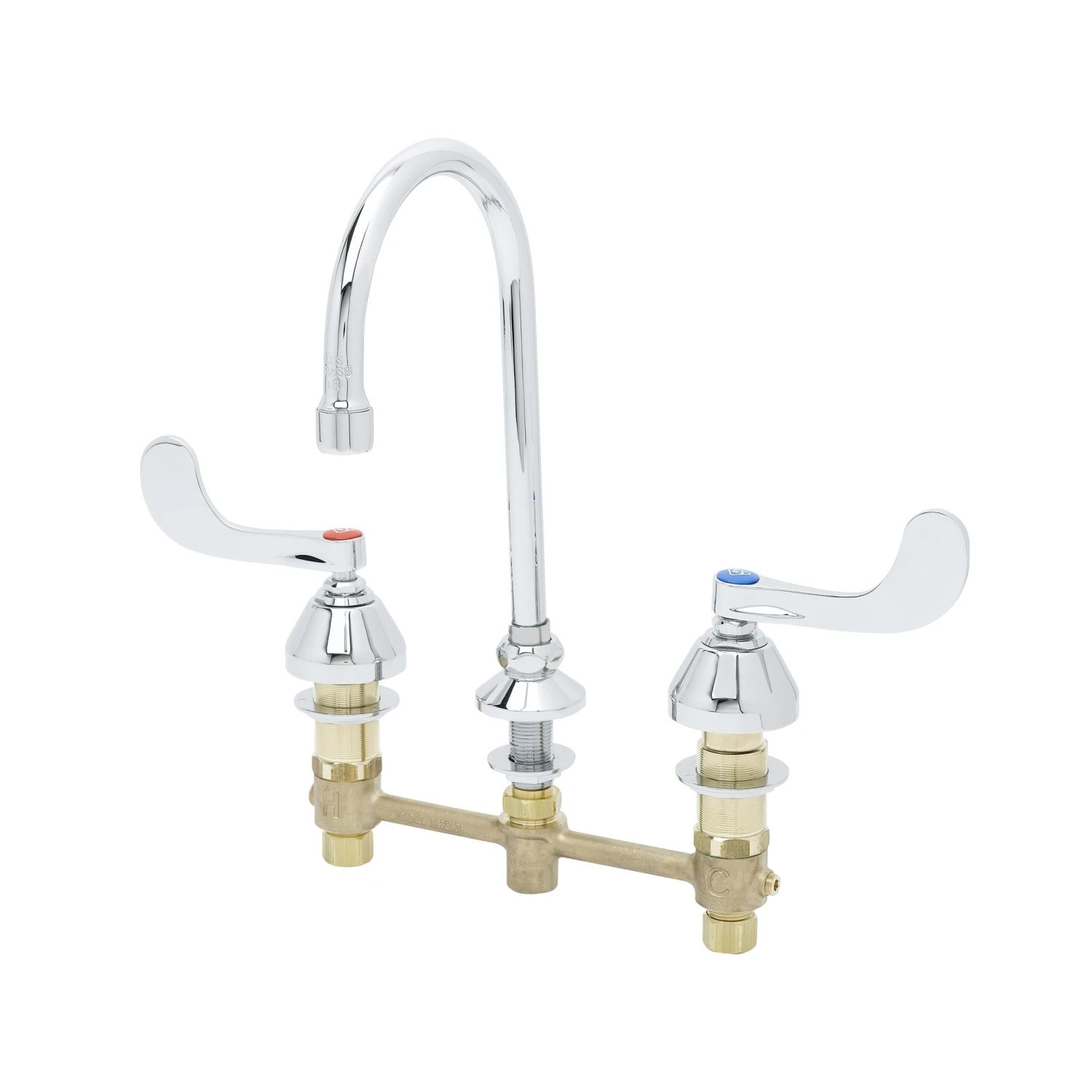 T&S Brass EasyInstall 8-Inch Widespread Bathroom Sink Faucet in Polished Chrome with 2.2 GPM Aerator