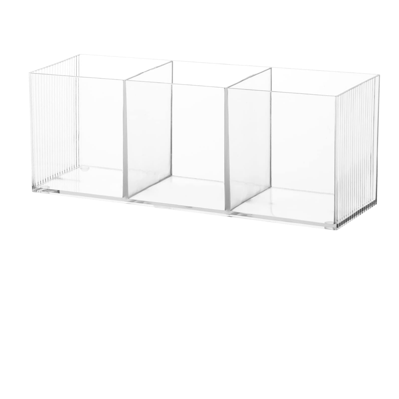 Aoibox  Cutlery Storage Organizer with 3 Compartments Clear Silverware Holder for Kitchen Countertop and Drawer