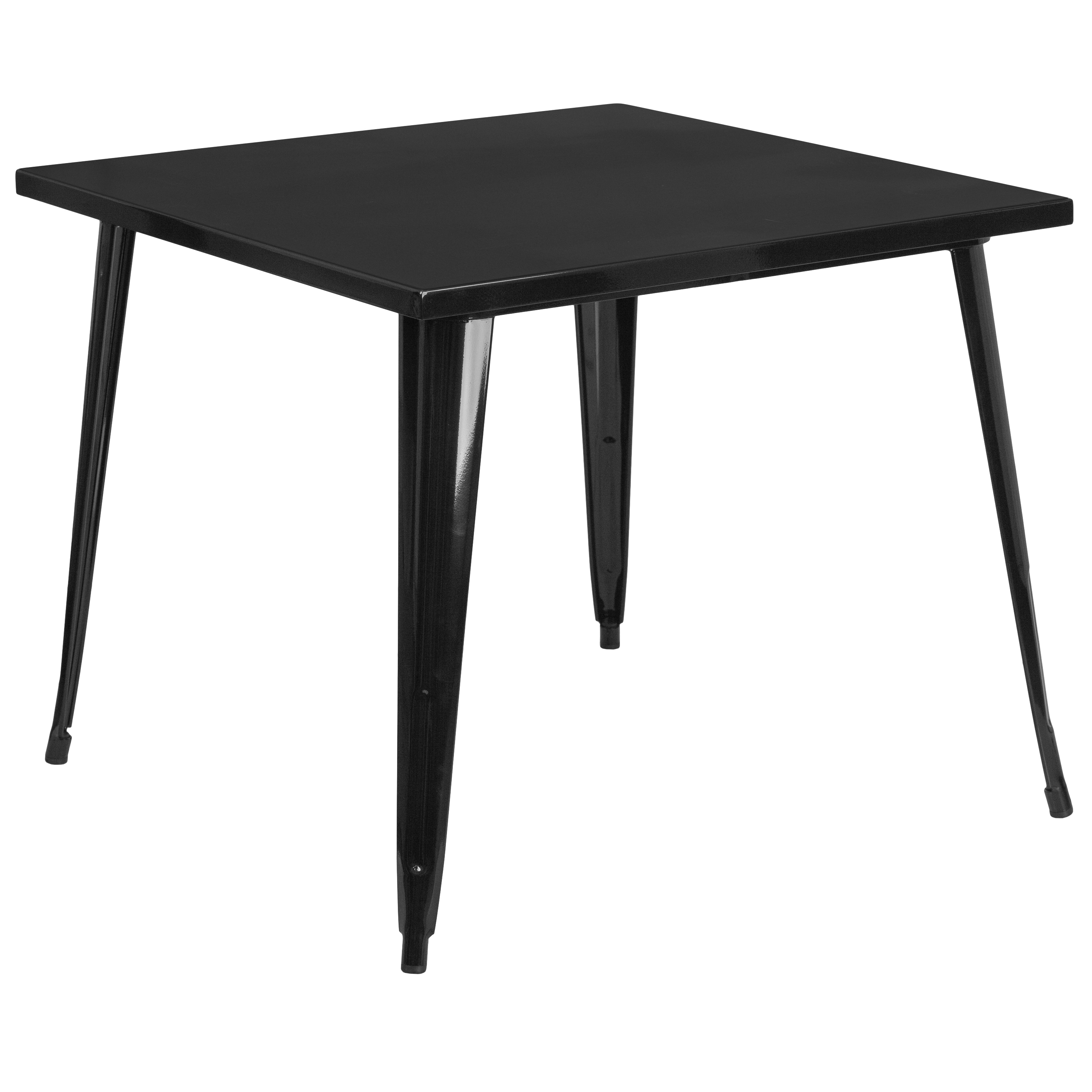 Flash Furniture 889142048848 Black Contemporary/Modern Dining Table, Metal with Black Metal 35.5-in L x 29.75-in H