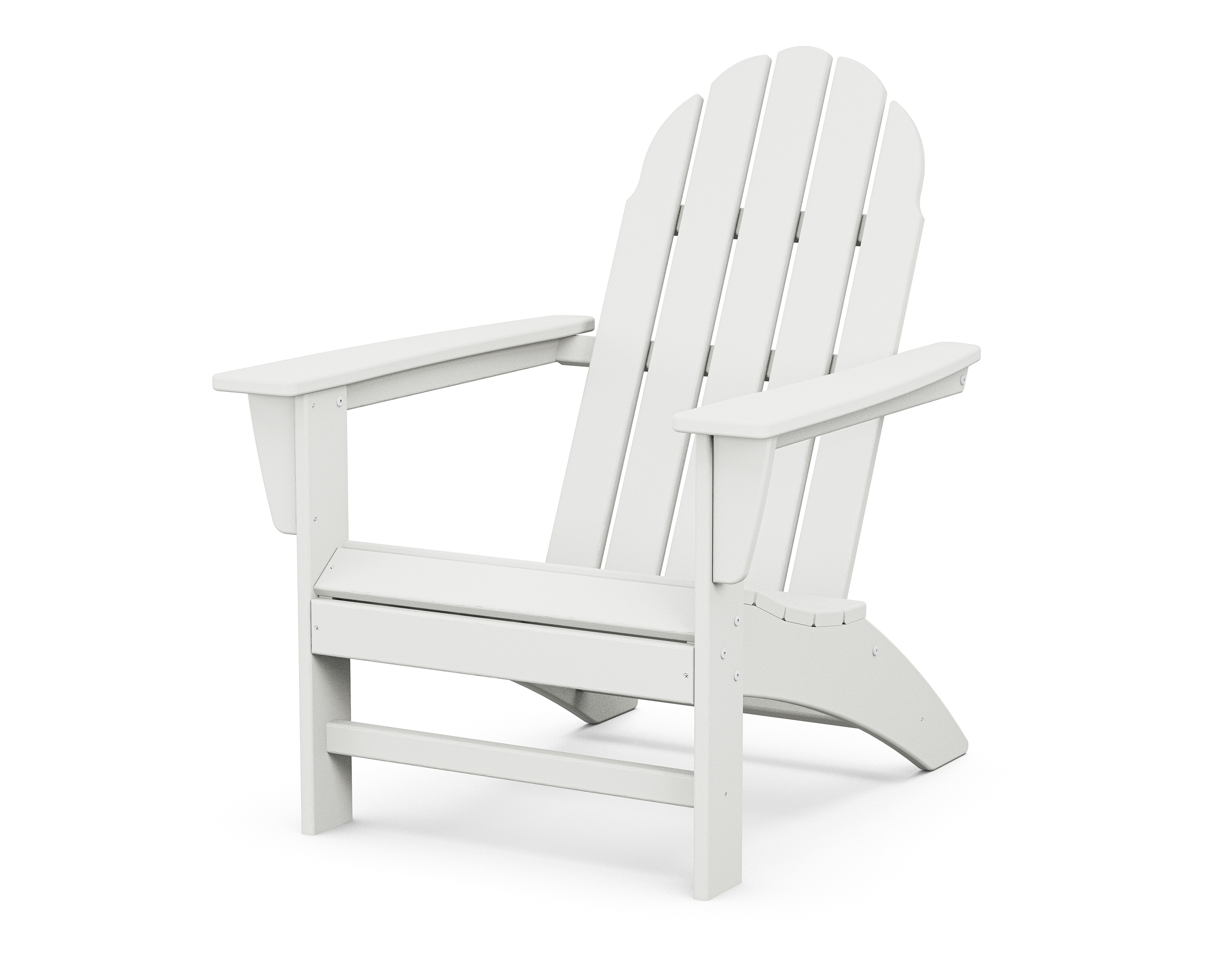 Trex Outdoor Furniture TXAD400CW Seaport Classic White HDPE Frame Stationary Adirondack Chair with Slat Seat